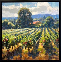 'Napa Valley Vineyard' American Landscape - Contemporary Post Impressionist