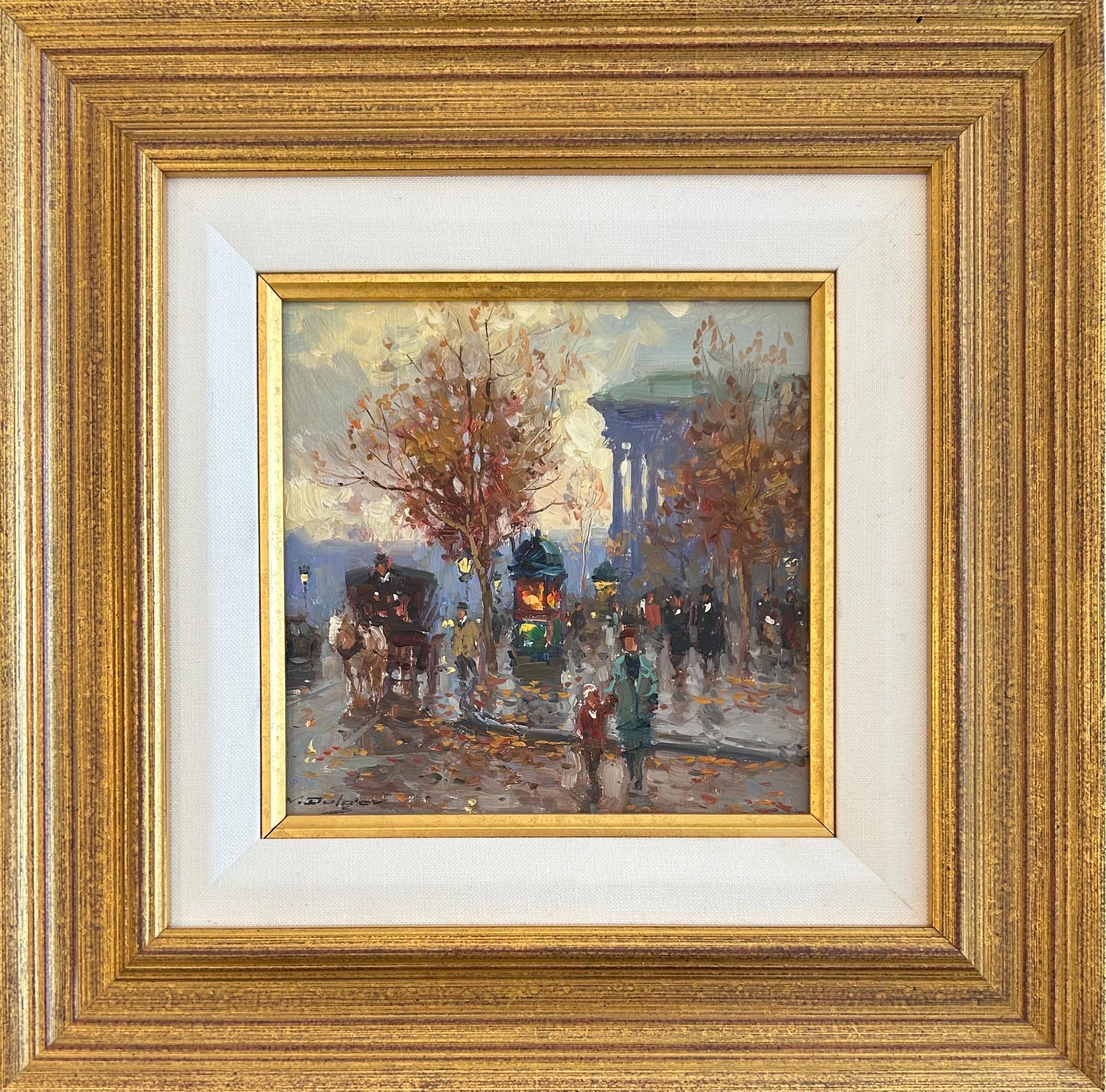 Landscape Painting Vadim Dolgov - Paris, promenade en ville" Paysage urbain impressionniste historique