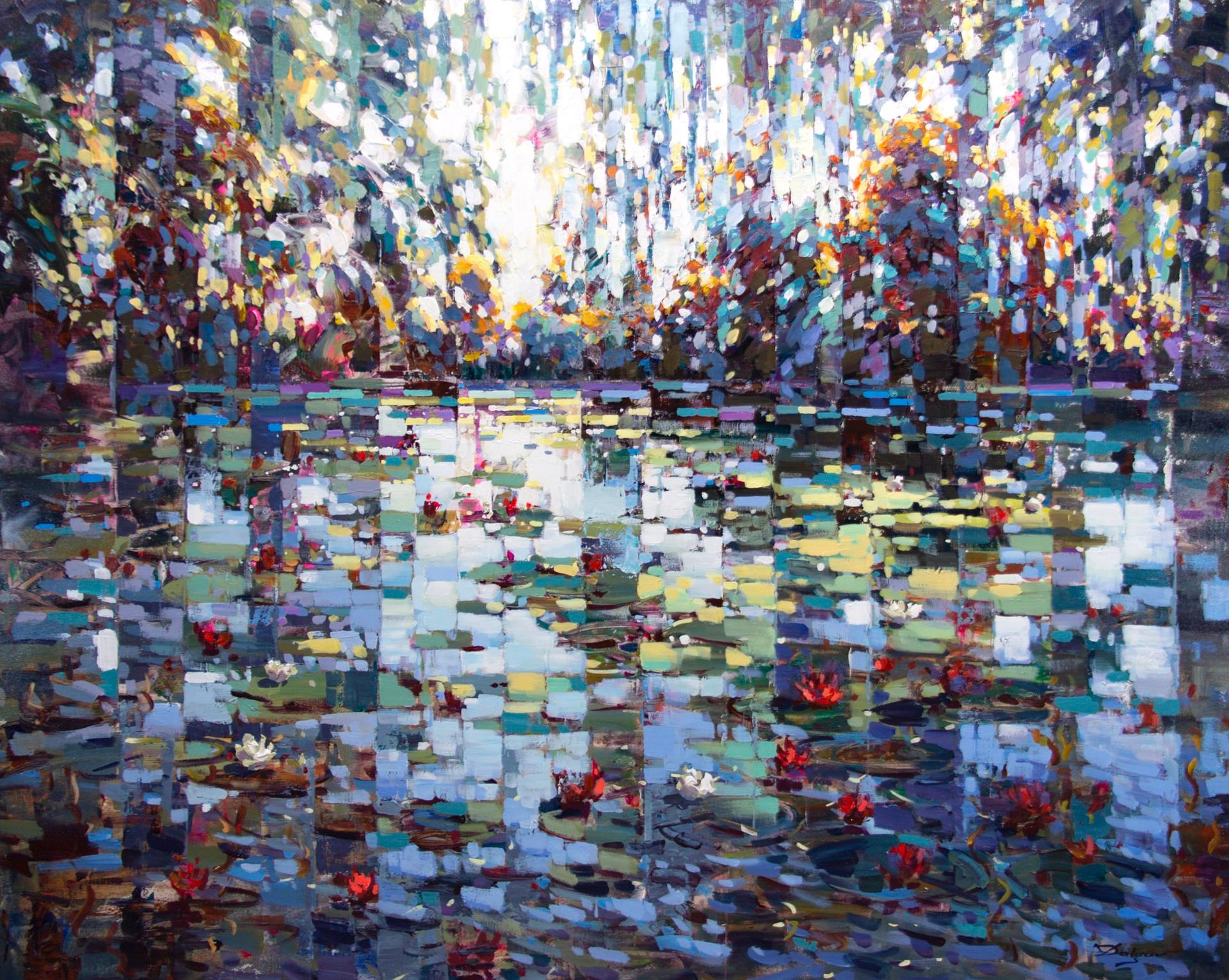 Vadim Dolgov Landscape Painting - Pond with Lilies