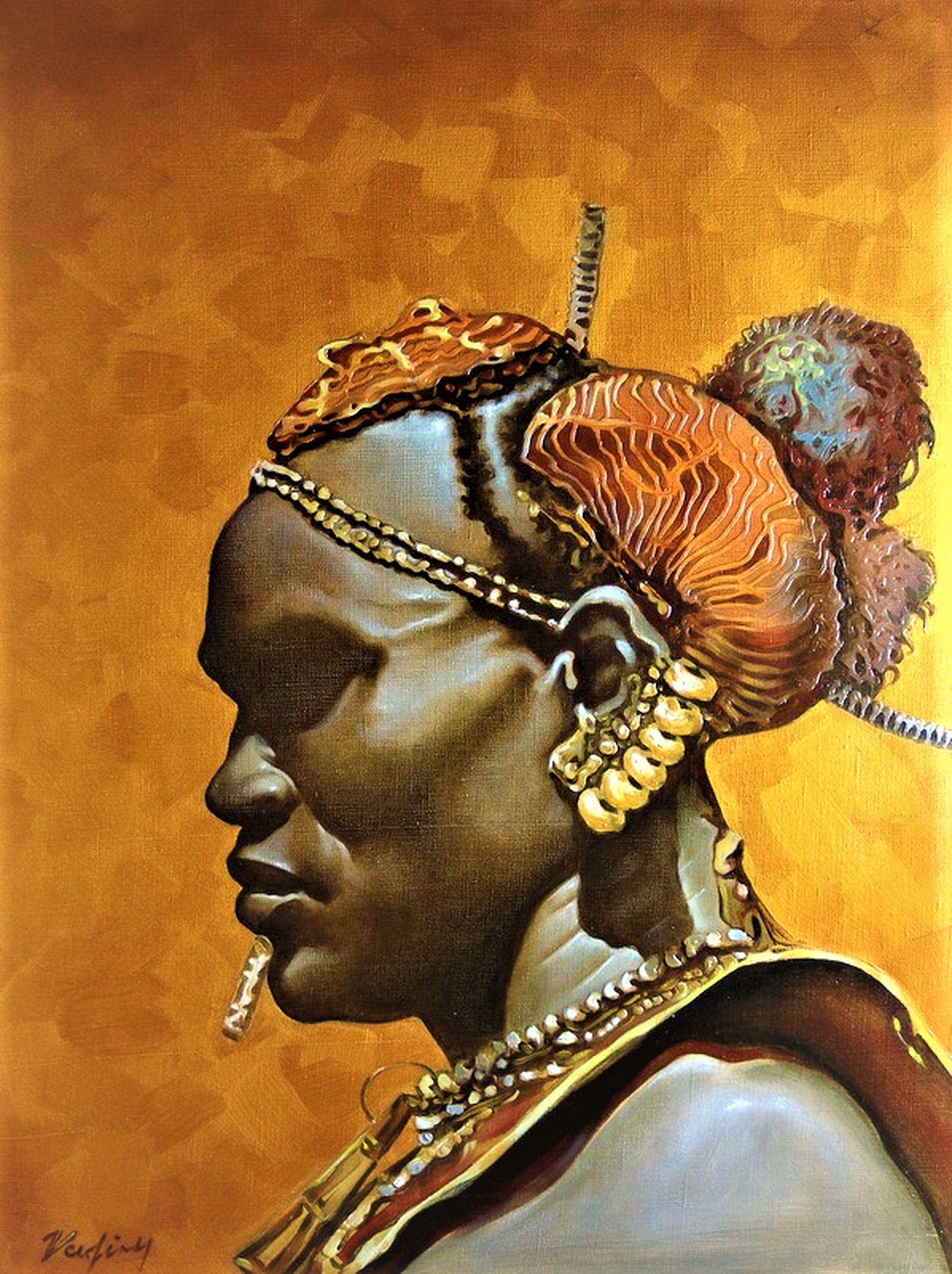 Vadim Kovalev Portrait Painting – Afrika. Öl auf Leinwand, 80 x 60 cm