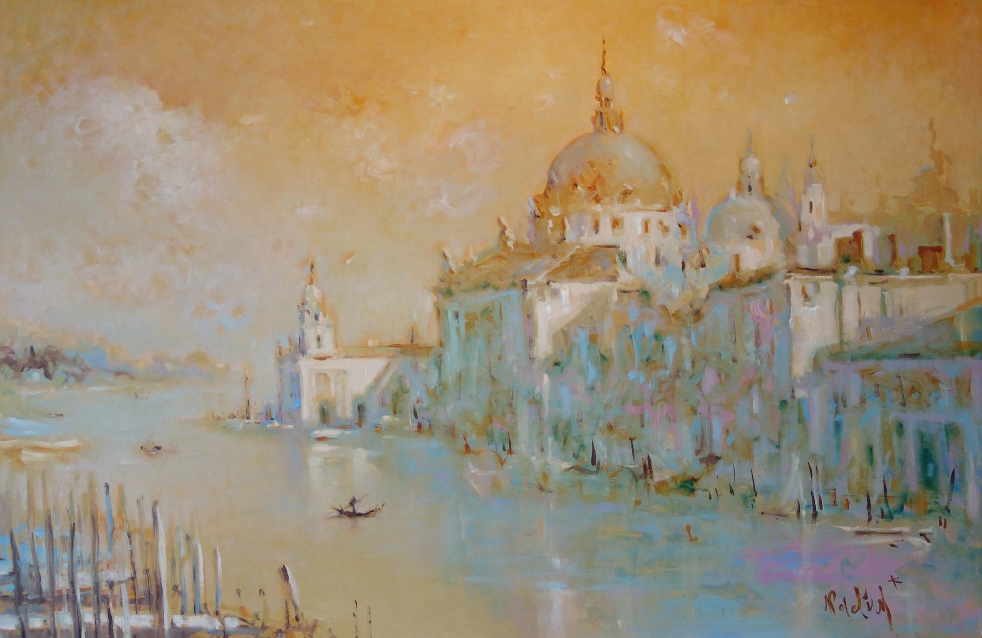 Vadim Kovalev Landscape Painting - Cathedral. Oil on wood, 52x79 cm