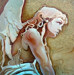 Coral Angel. Oil on wood, 70X70 cm