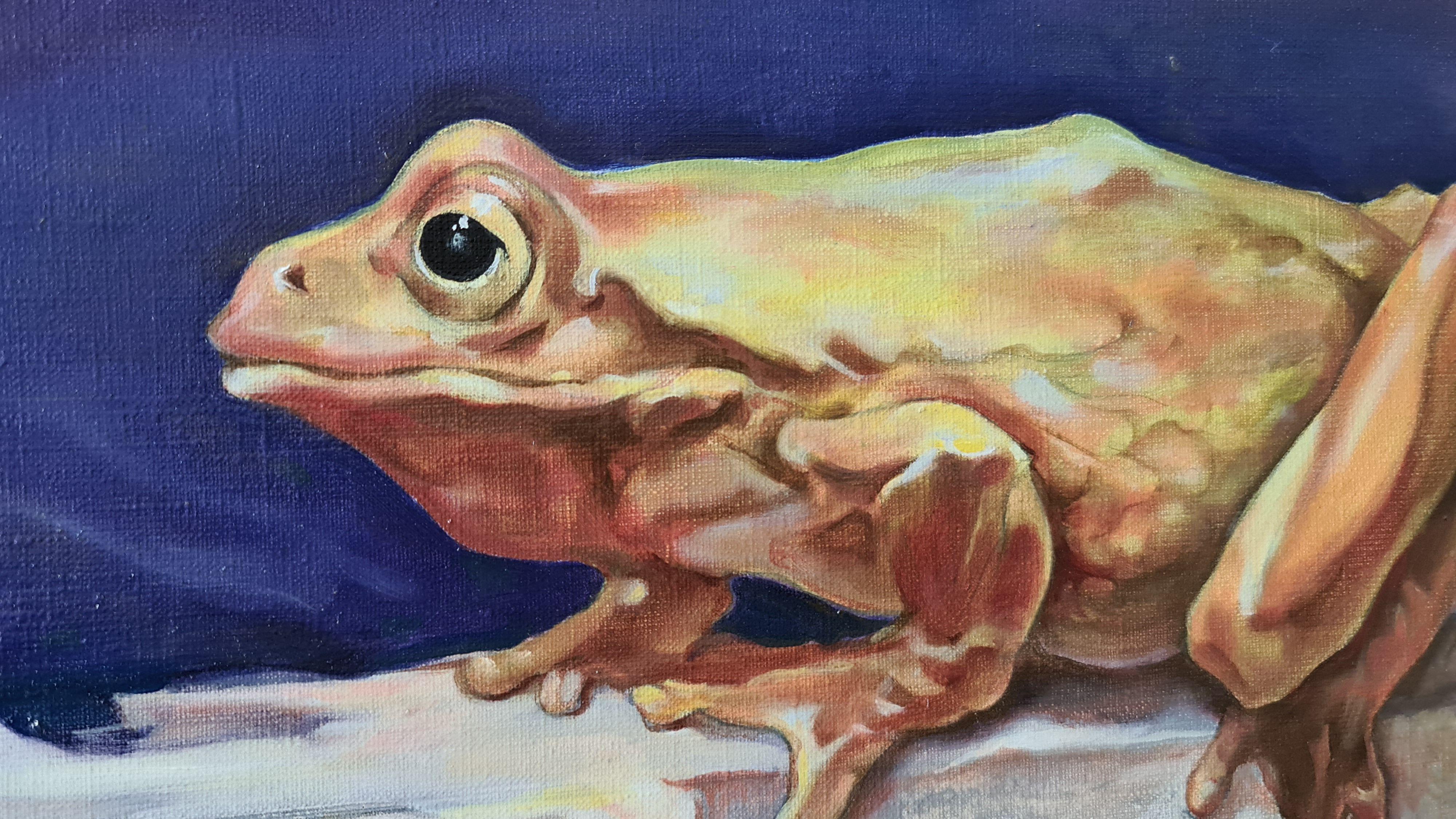 Frog. 2013 oil on canvas, 73x100 cm - Painting by Vadim Kovalev