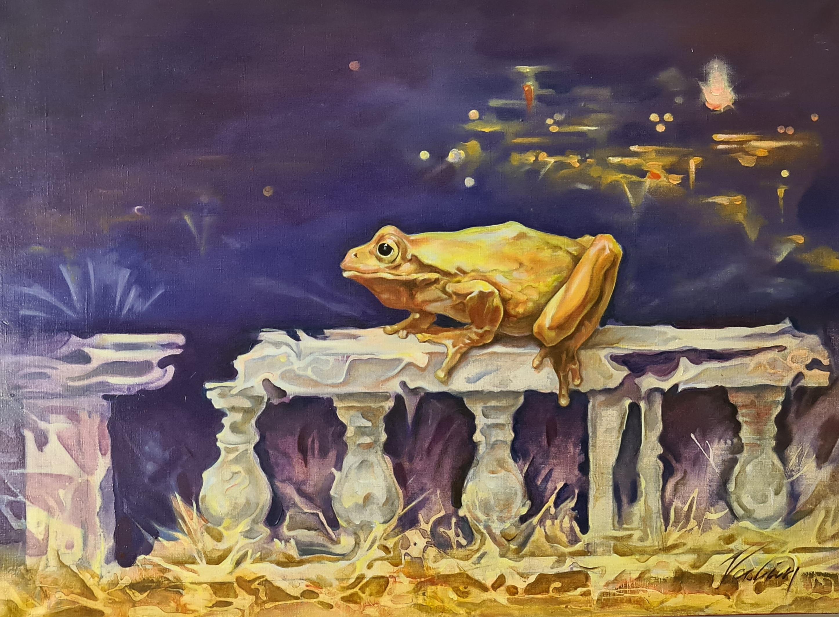 Vadim Kovalev Abstract Painting - Frog. 2013 oil on canvas, 73x100 cm