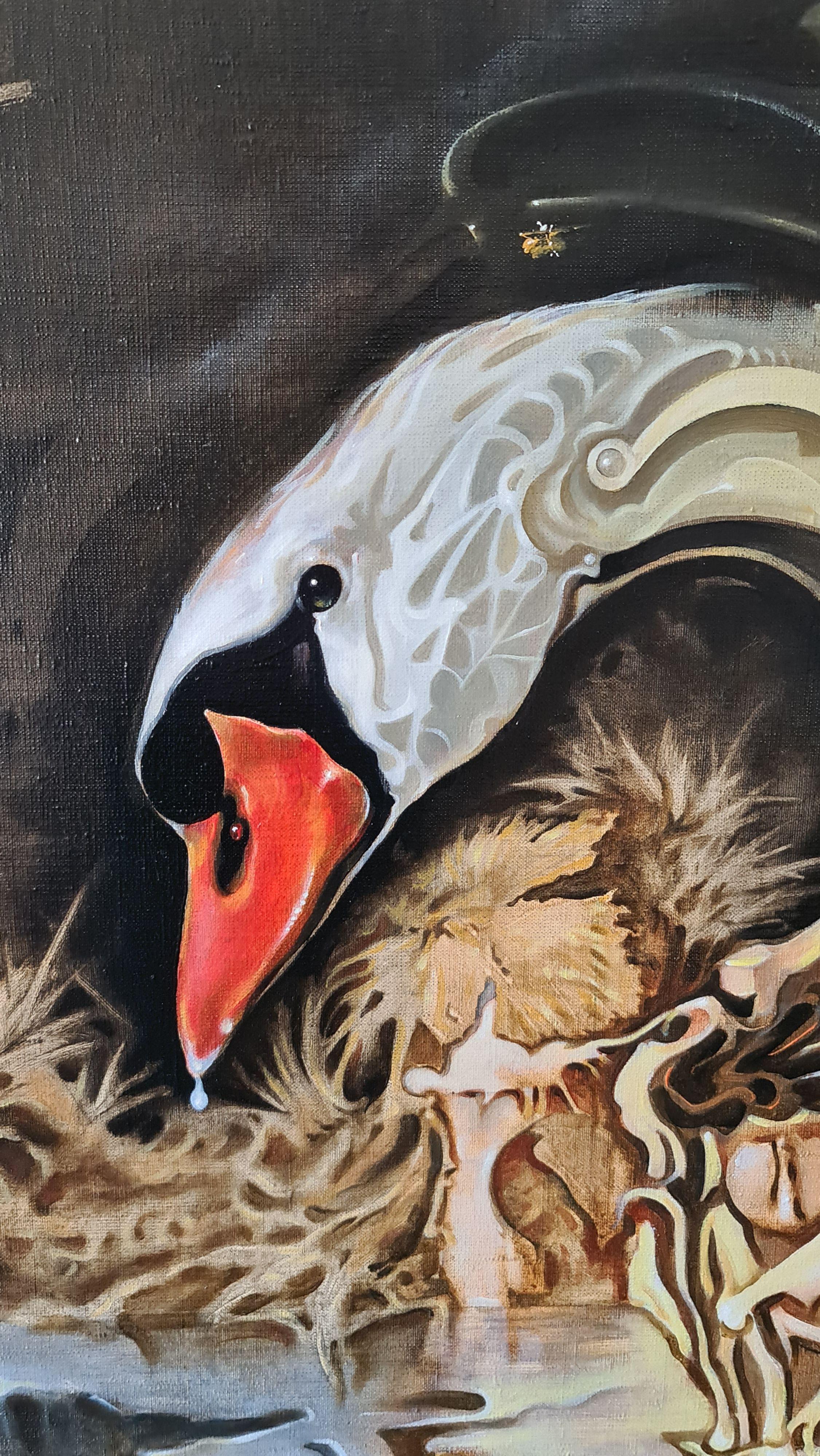 Swan. 2014 oil on canvas, 100x73 cm - Painting by Vadim Kovalev