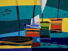 Boats # 33, Painting, Oil on Canvas