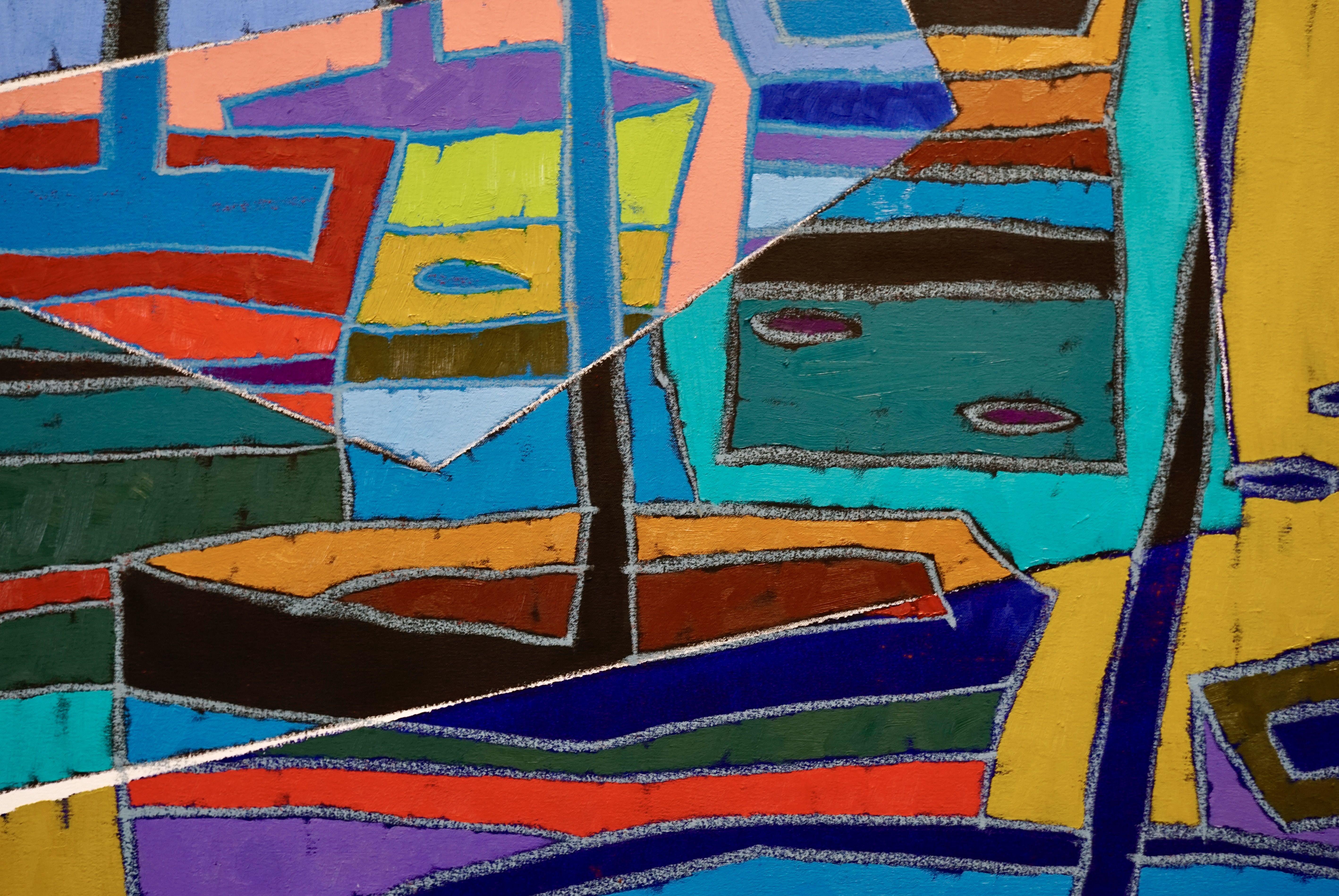 Boats # 35, Painting, Oil on Canvas For Sale 3