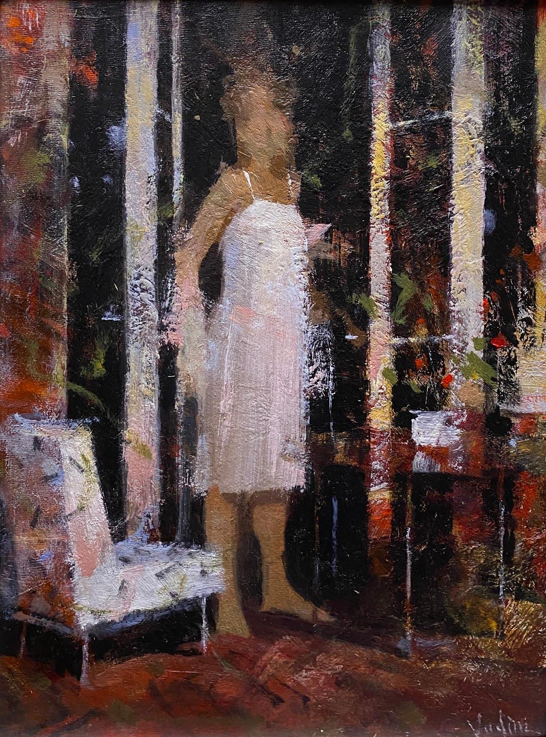 Sara im Fenster Figurativer Impressionismus Original Ölgemälde, hängefertig