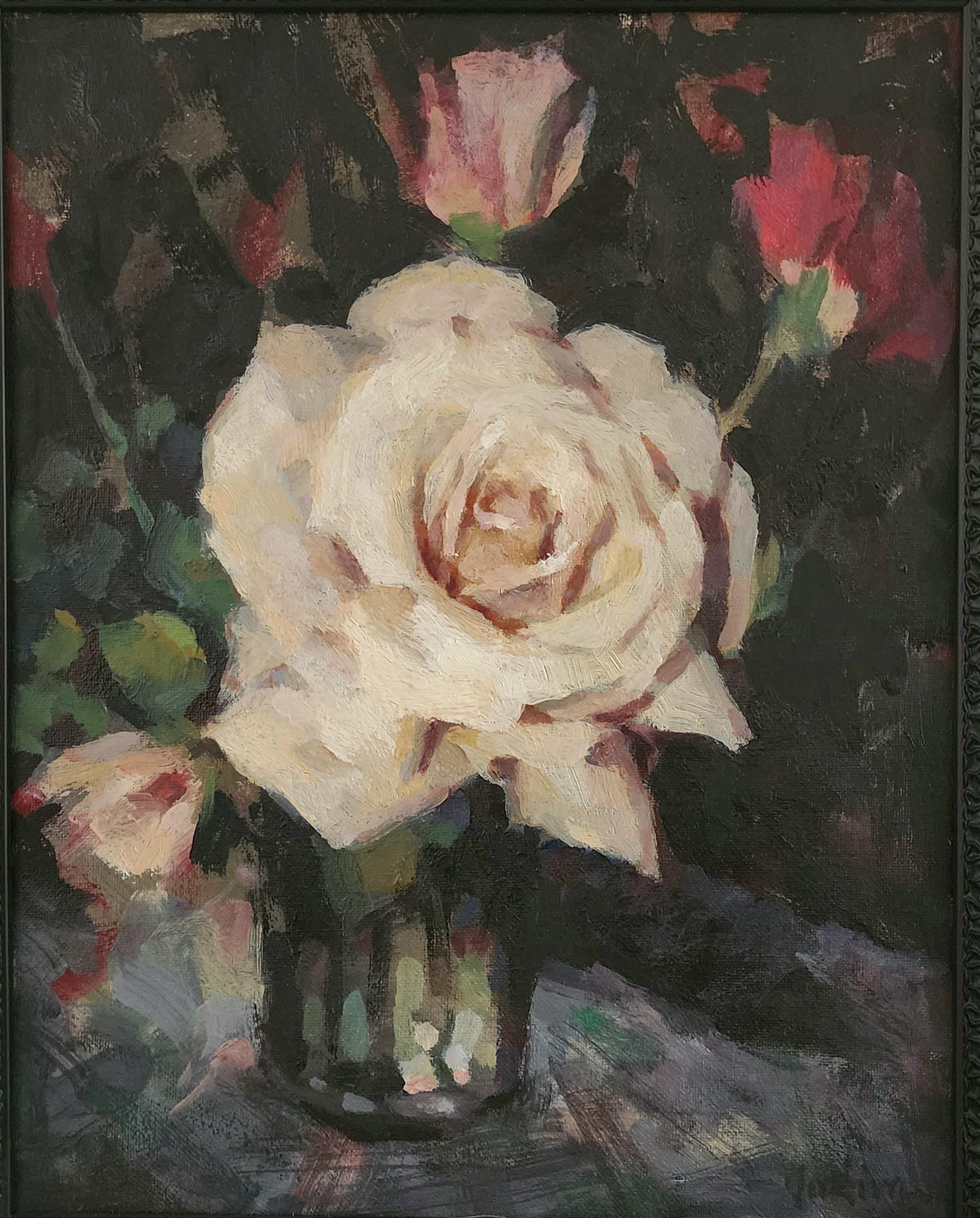 Blumenstrauß, Ölgemälde, Impressionismus, LA Academy of Figurative Art (Schwarz), Still-Life Painting, von Vadim Zang