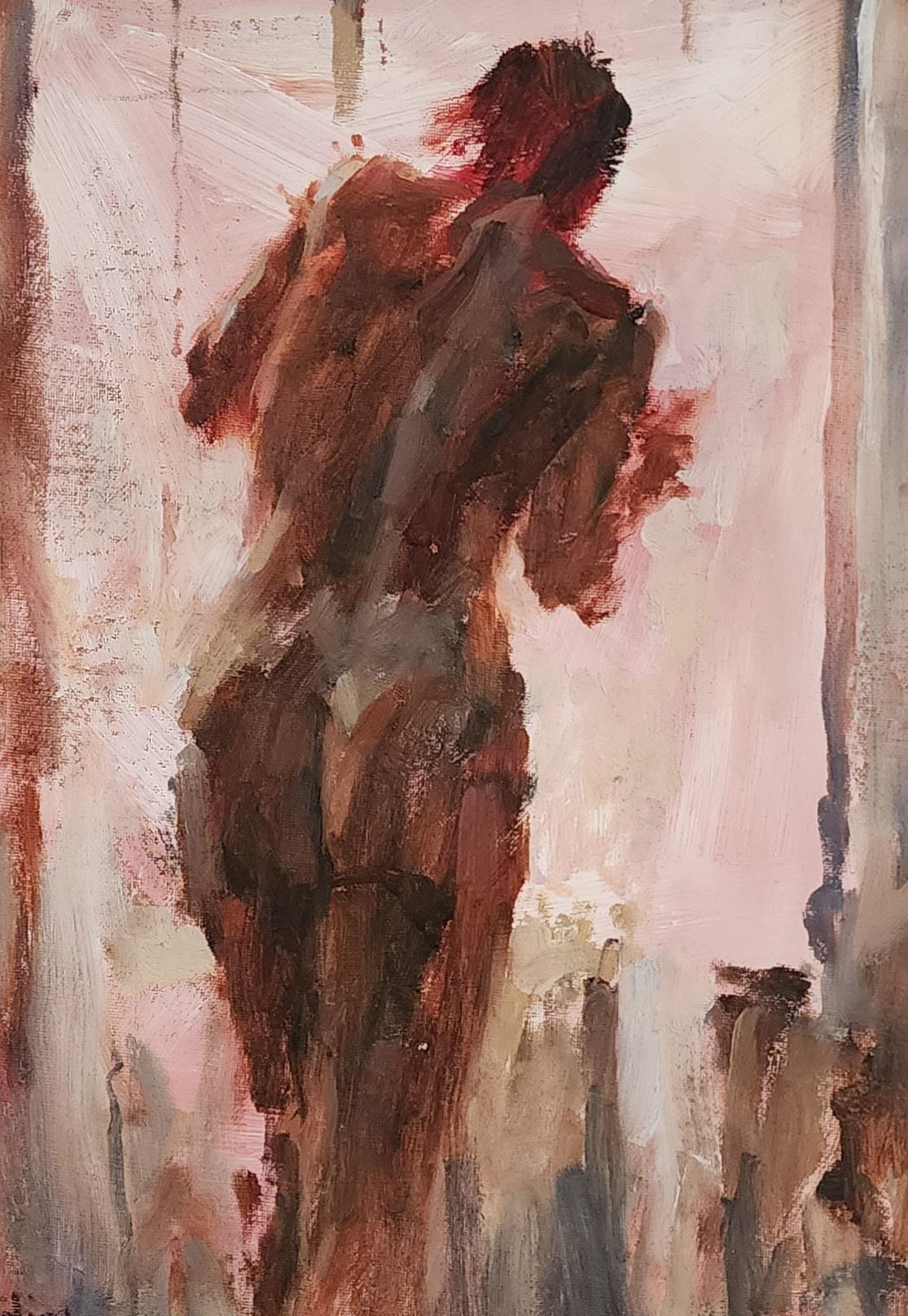 Looking Out de Vadim Zang est une peinture à l'huile qui mesure 18