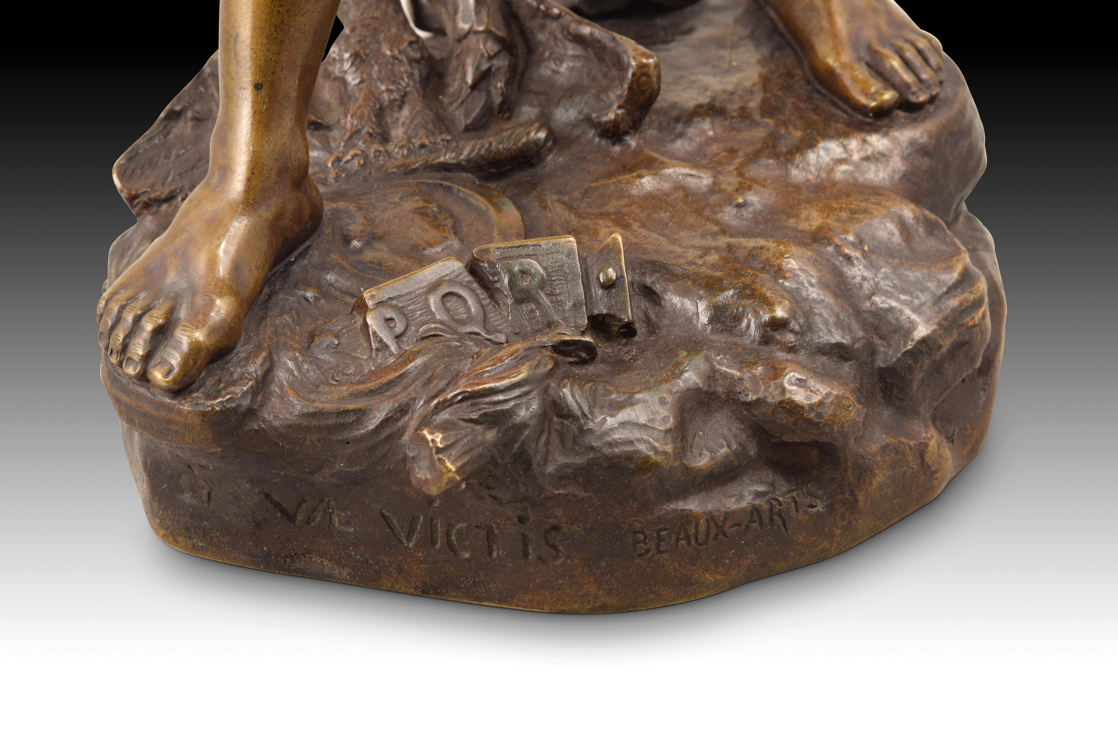 XIXe siècle Vae Victis, bronze, Gauquié, Henri Désiré (français, 1858-1927)