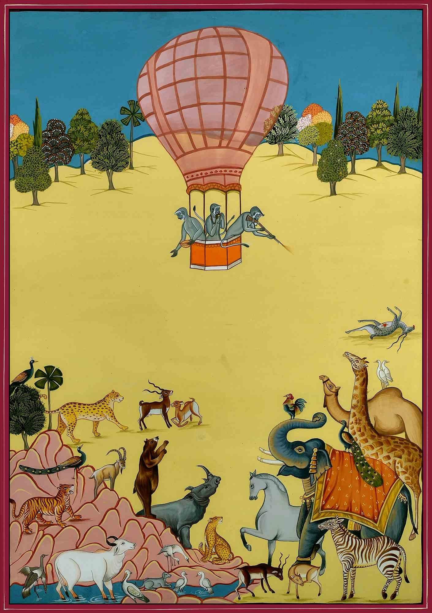 "On the way" è un dipinto realizzato dall'artista indiano Vagaram Choudhary nel 2024.


Medium pittorico : Pigmento naturale su carta wasli

Pittura del retro della mano con anni

Stile pittorico miniatura indiana contemporanea.