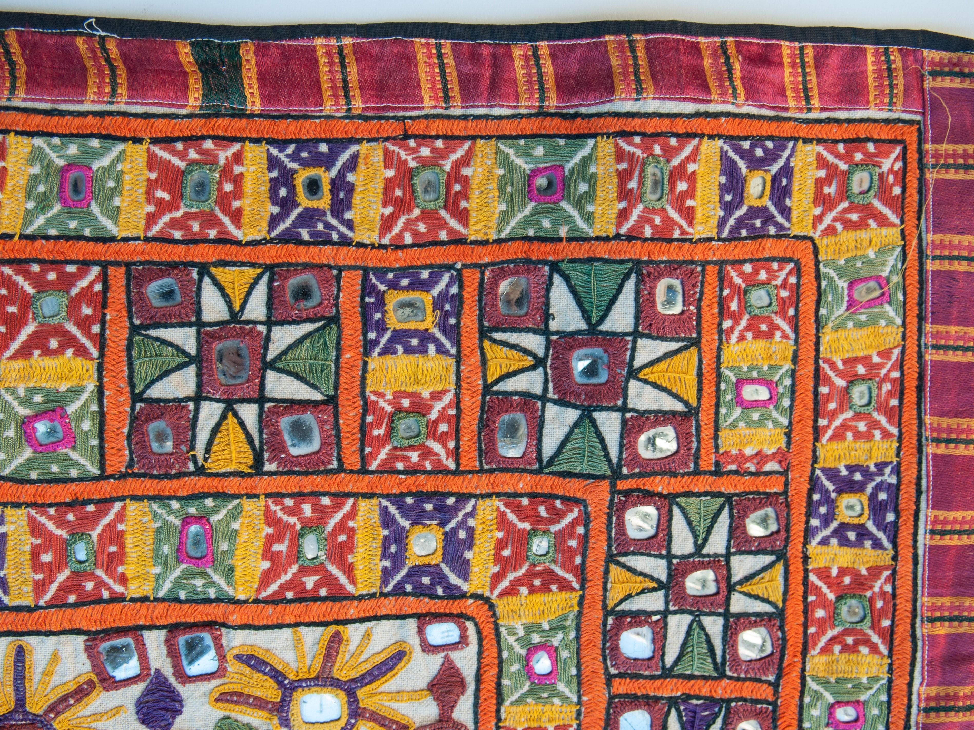 Tribal Vaghadia Rabari Dharaniyo Textile Hanging, Mid-20th Century