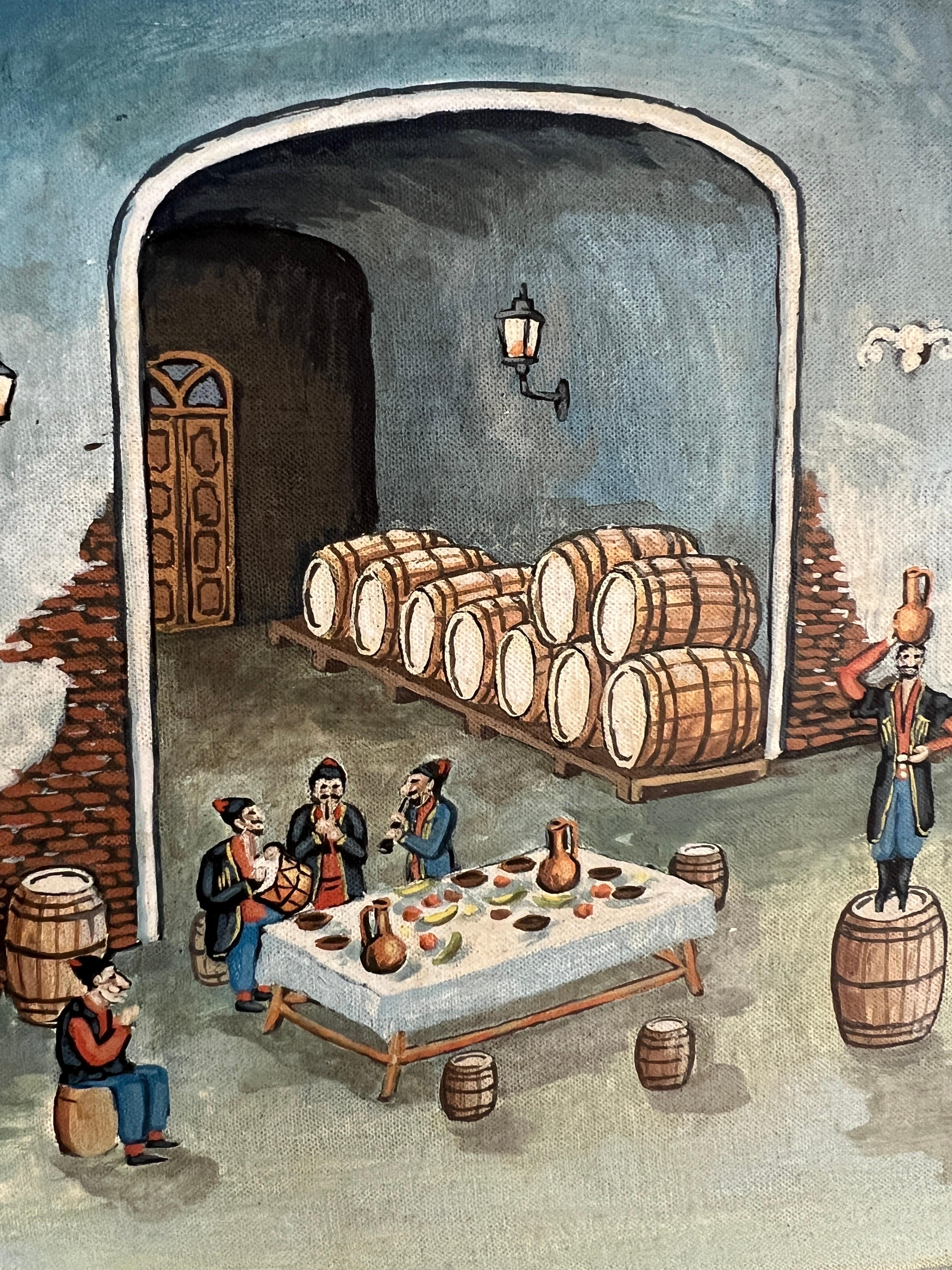 The Celebration in the Vineyard, zeitgenössische Malerei, Vagharshak Elibekyan  . im Angebot 9
