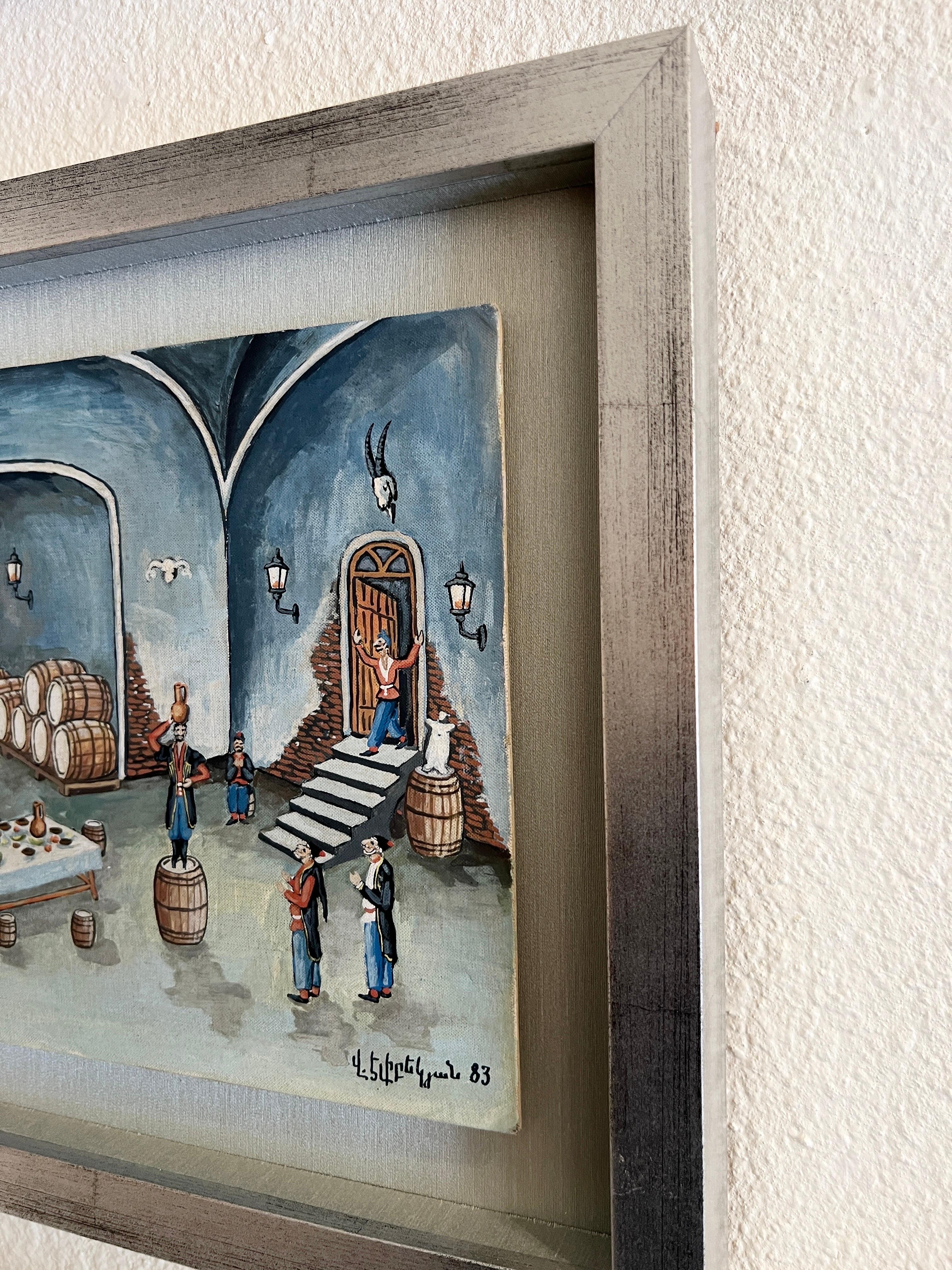 The Celebration in the Vineyard, zeitgenössische Malerei, Vagharshak Elibekyan  . im Angebot 8