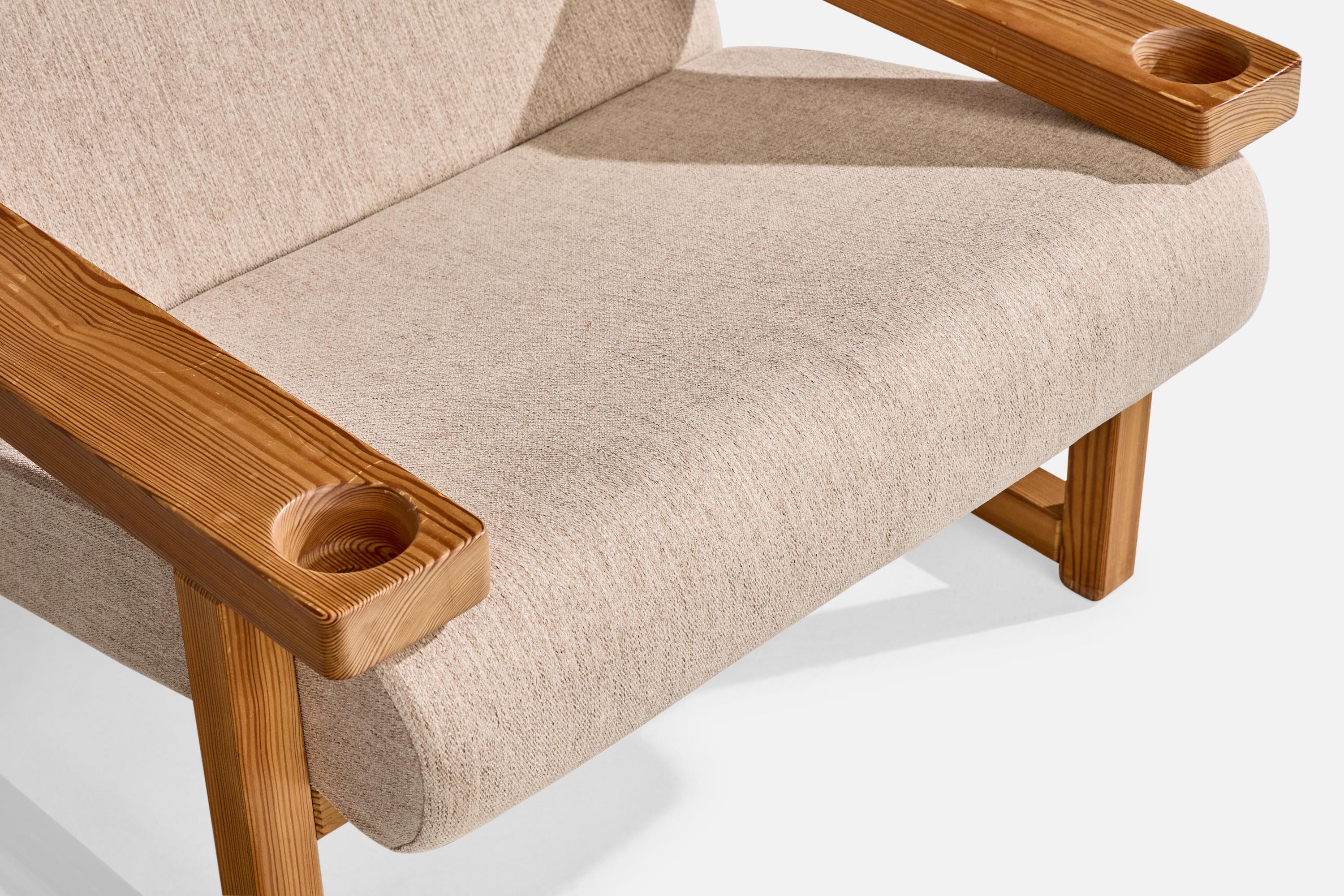 Mid-Century Modern Vagn Fuglsang, Lounge Chairs, Pine, Fabric, Denmark, 1970s For Sale