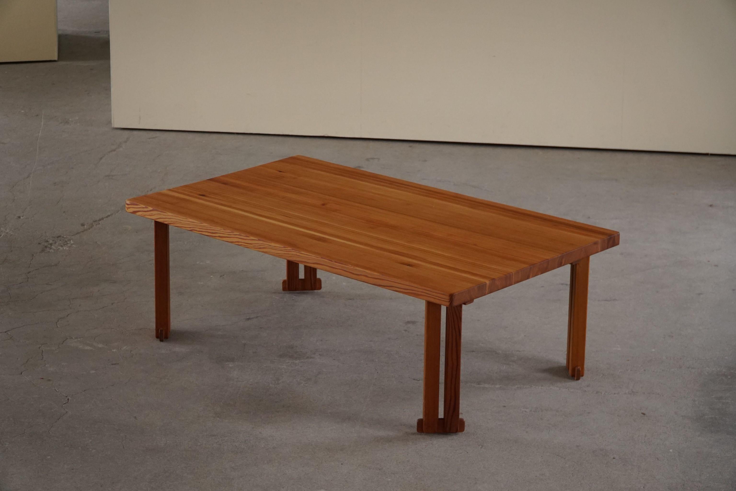 Vagn Fuglsang, Rectangular Coffee Table in Pitch Pine, Danish Modern, 1970s 5