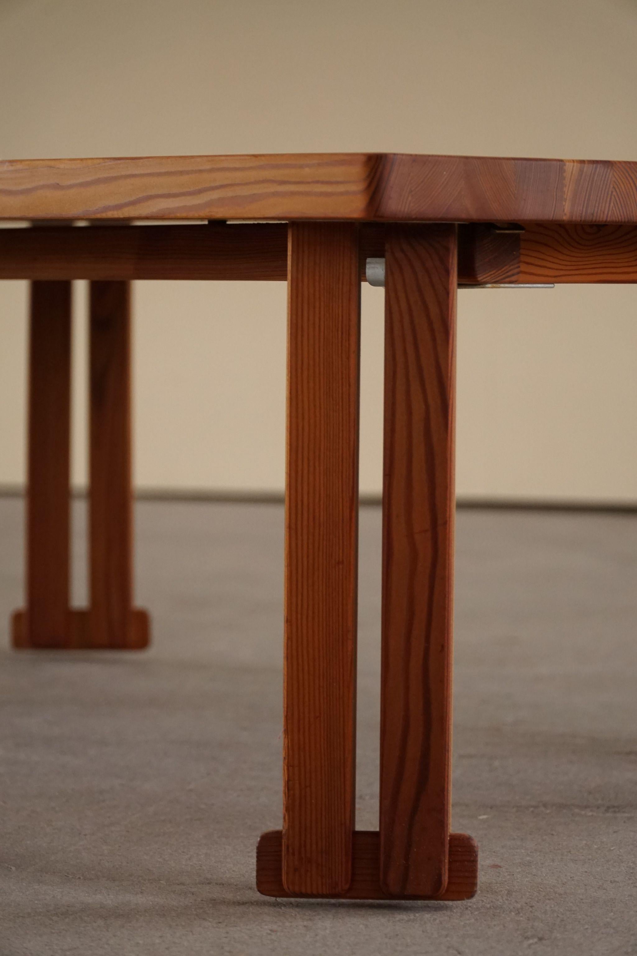 Vagn Fuglsang, Rectangular Coffee Table in Pitch Pine, Danish Modern, 1970s 6