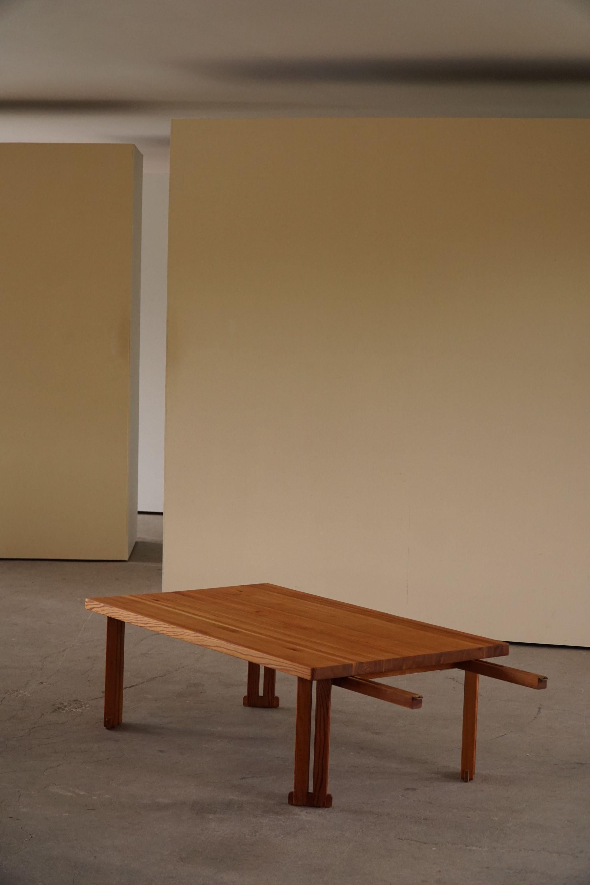 Vagn Fuglsang, Rectangular Coffee Table in Pitch Pine, Danish Modern, 1970s 7