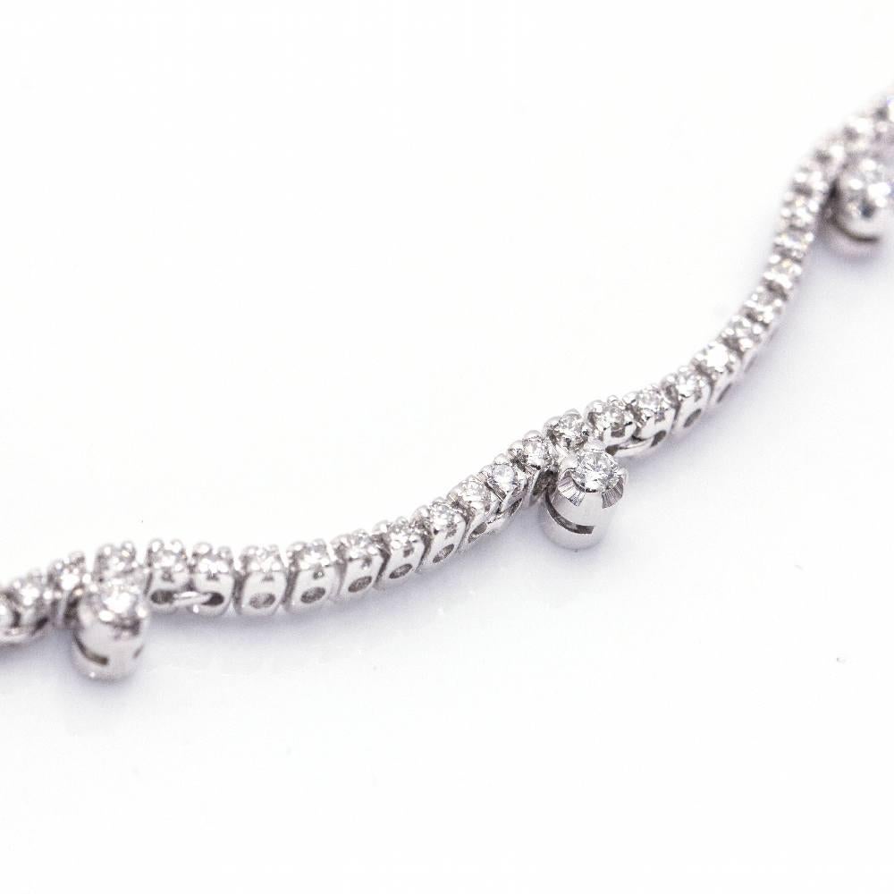 Brilliant Cut VAGUES Necklace in White Gold and Diamonds For Sale