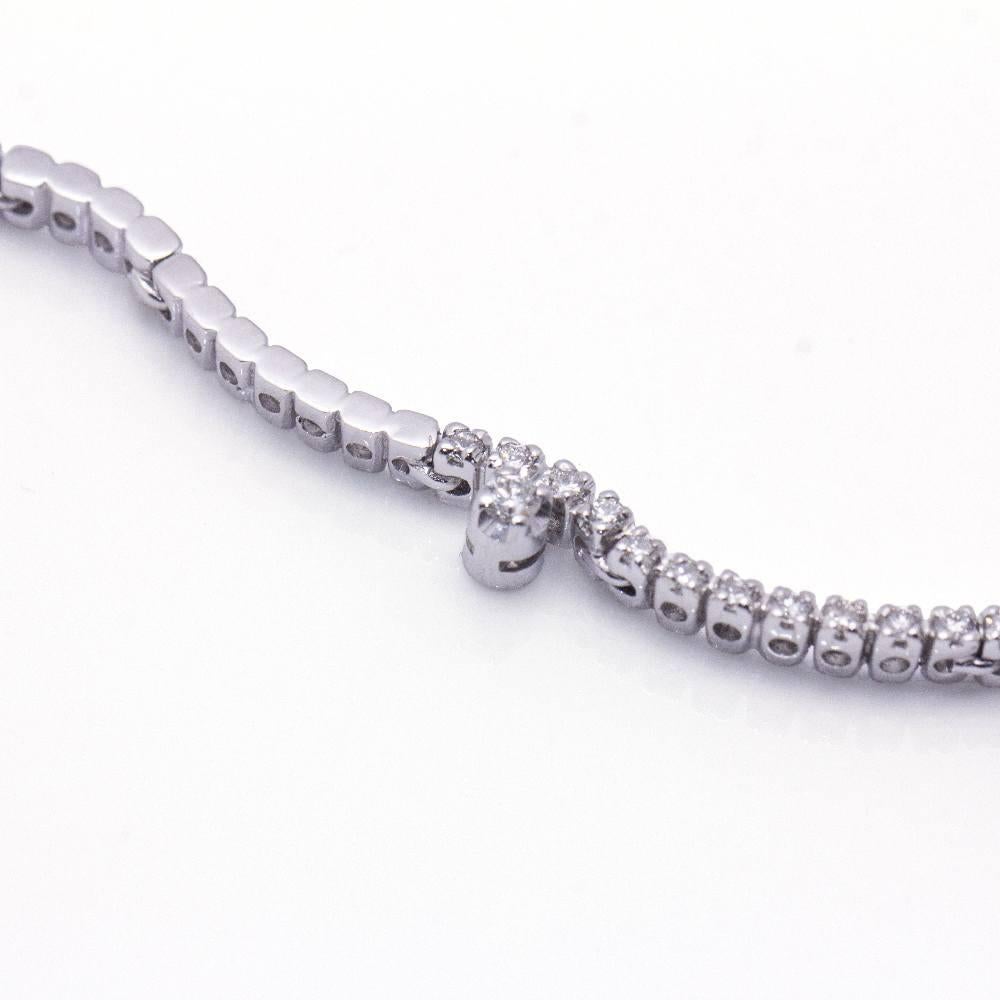 Taglio brillante Collana VAGUES in oro bianco e diamanti in vendita