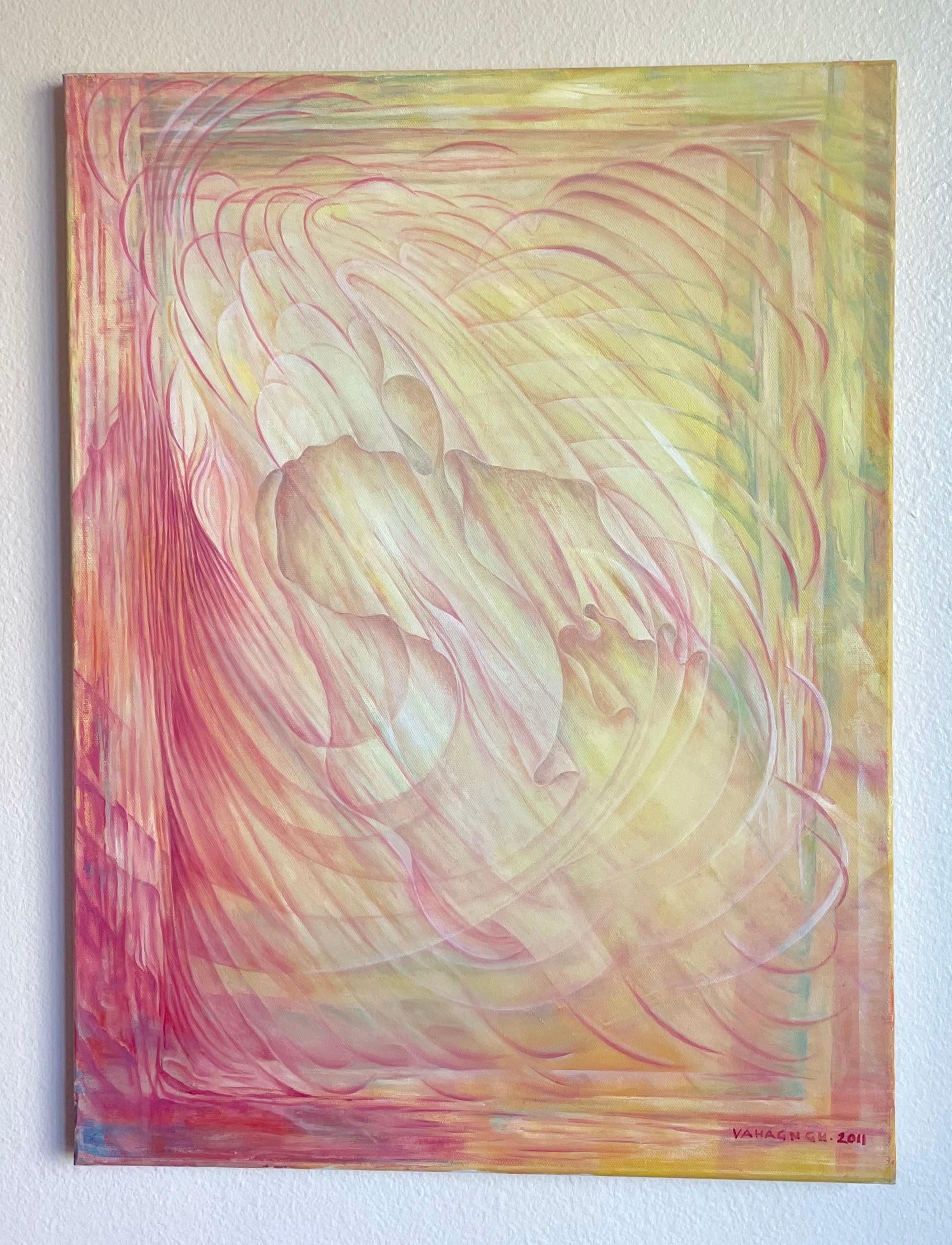 Angel, Abstrakt, Original-Ölgemälde, hängefertig, hängefertig (Impressionismus), Painting, von Vahagn Ghaltaghchyan