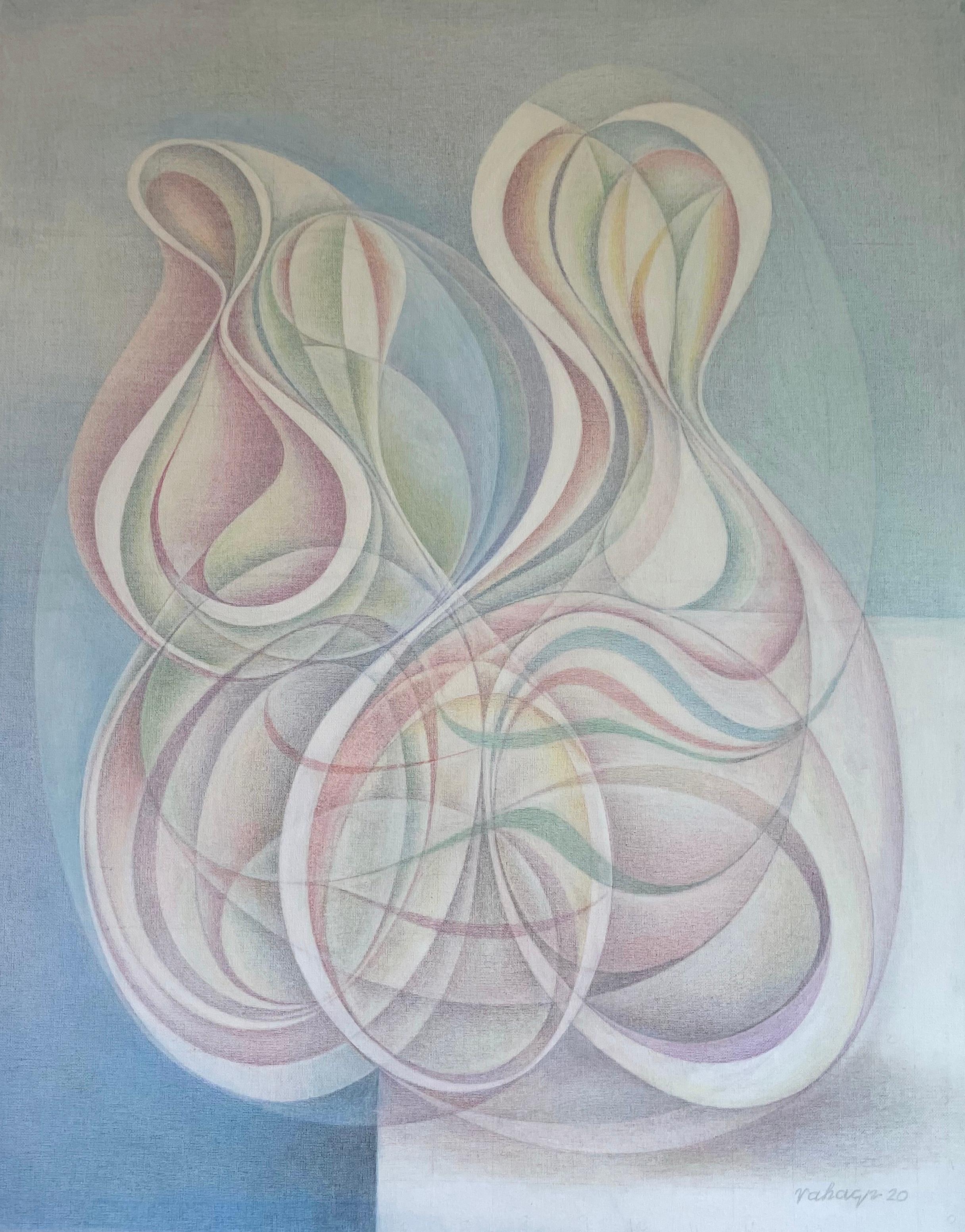 Abstract Painting Vahagn Ghaltaghchyan - Composition abstraite, peinture originale, prête à accrocher