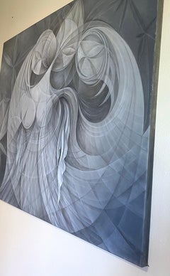 Conversation, Abstract Figurative Art, Original Oil Painting, Ready to Hang