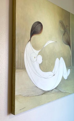 Diana, Art figuratif abstrait, peinture à l'huile originale, prête à être accrochée
