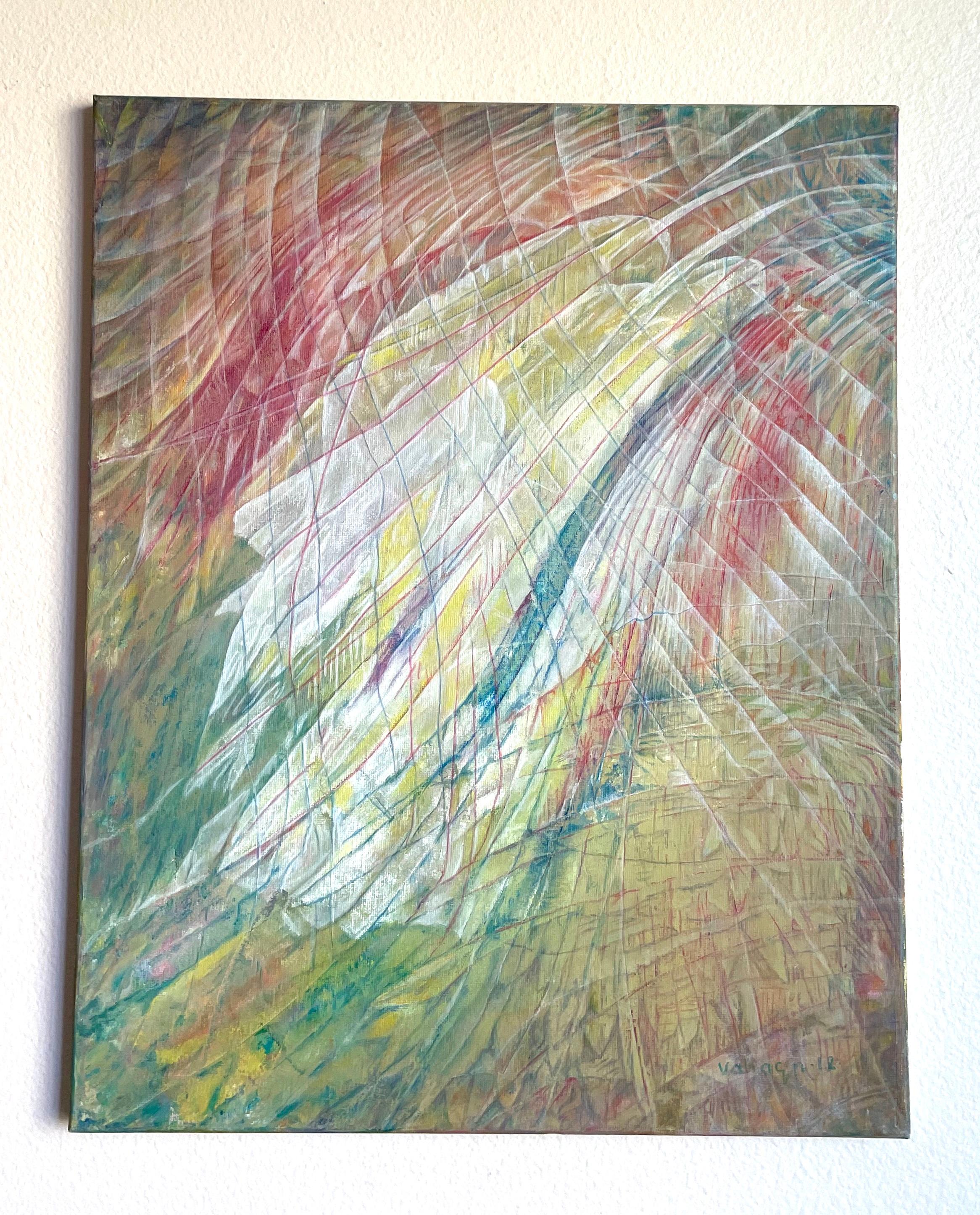 Flight, Abstract Art Original oil Painting, Ready to Hang For Sale 2