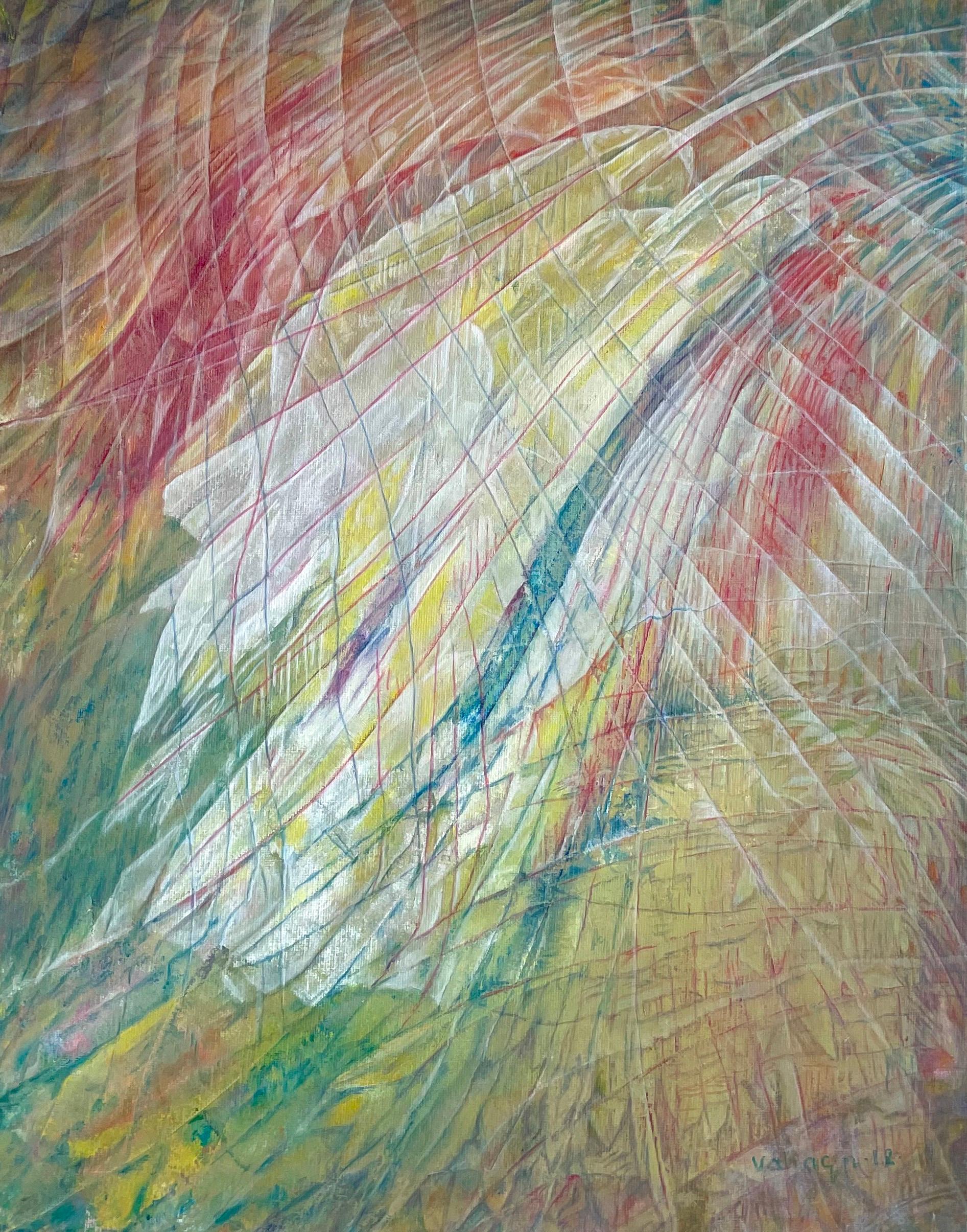 Vahagn Ghaltaghchyan Abstract Painting – Flight, Abstrakte Kunst, Original-Ölgemälde in Öl, hängefertig