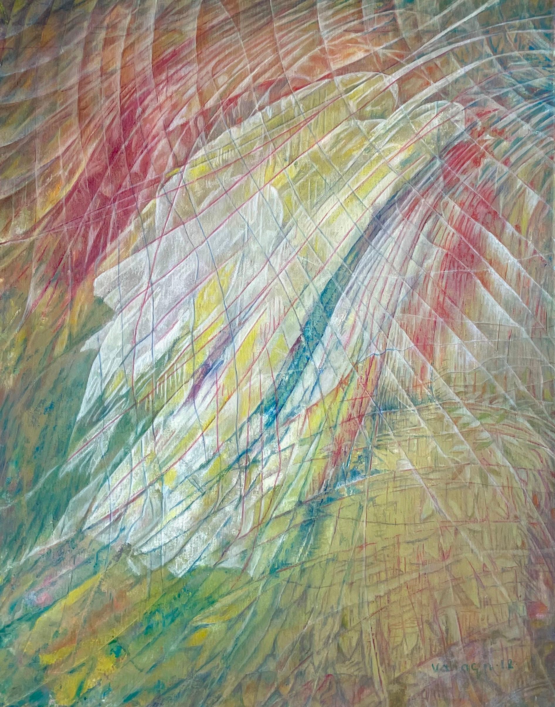 Abstract Painting di Vahagn Ghaltaghchyan - Volo, Pittura ad olio originale d'arte astratta, pronta da appendere