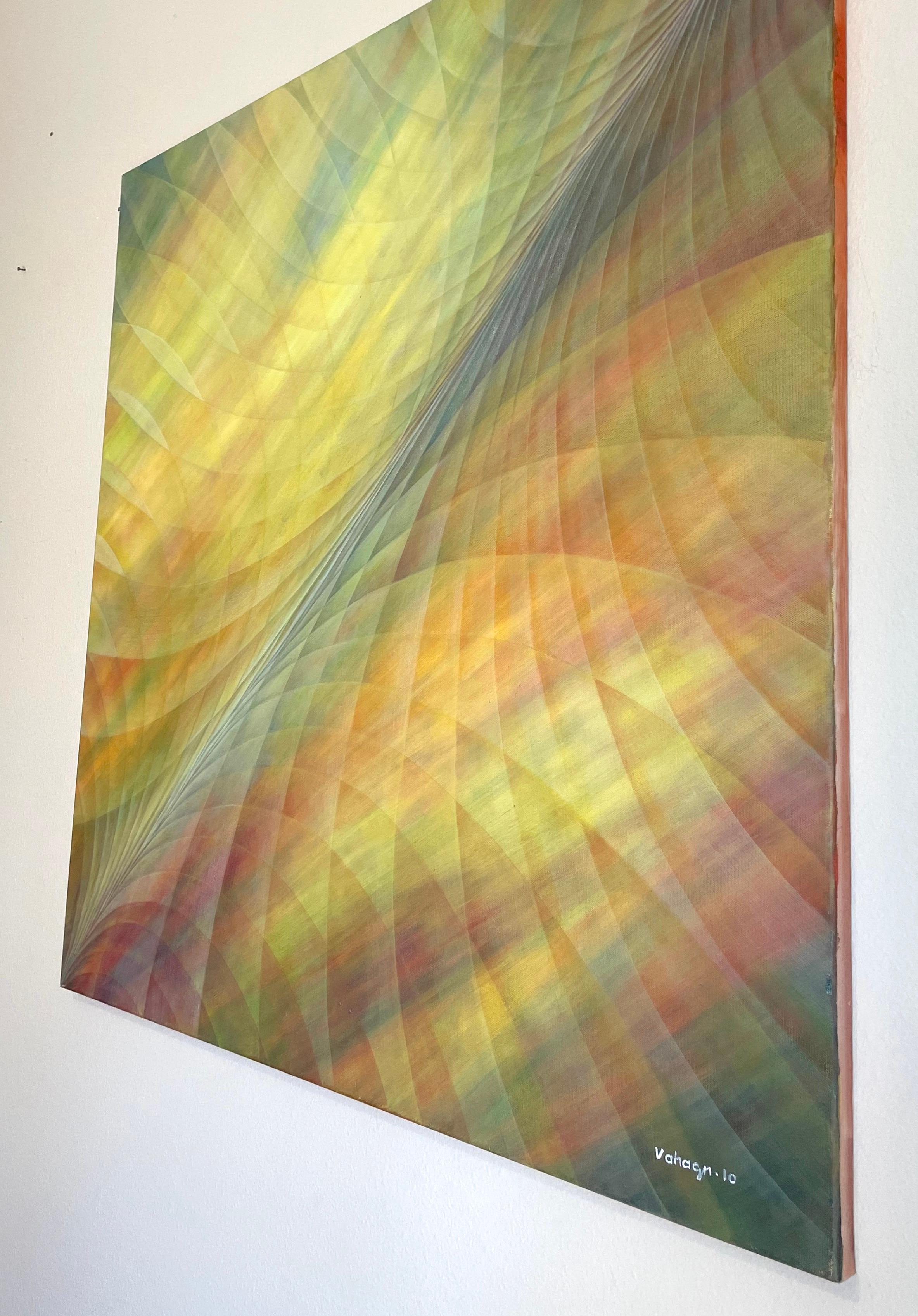 Freeway, Abstrakte Kunst, Original-Ölgemälde in Öl, hängefertig – Painting von Vahagn Ghaltaghchyan