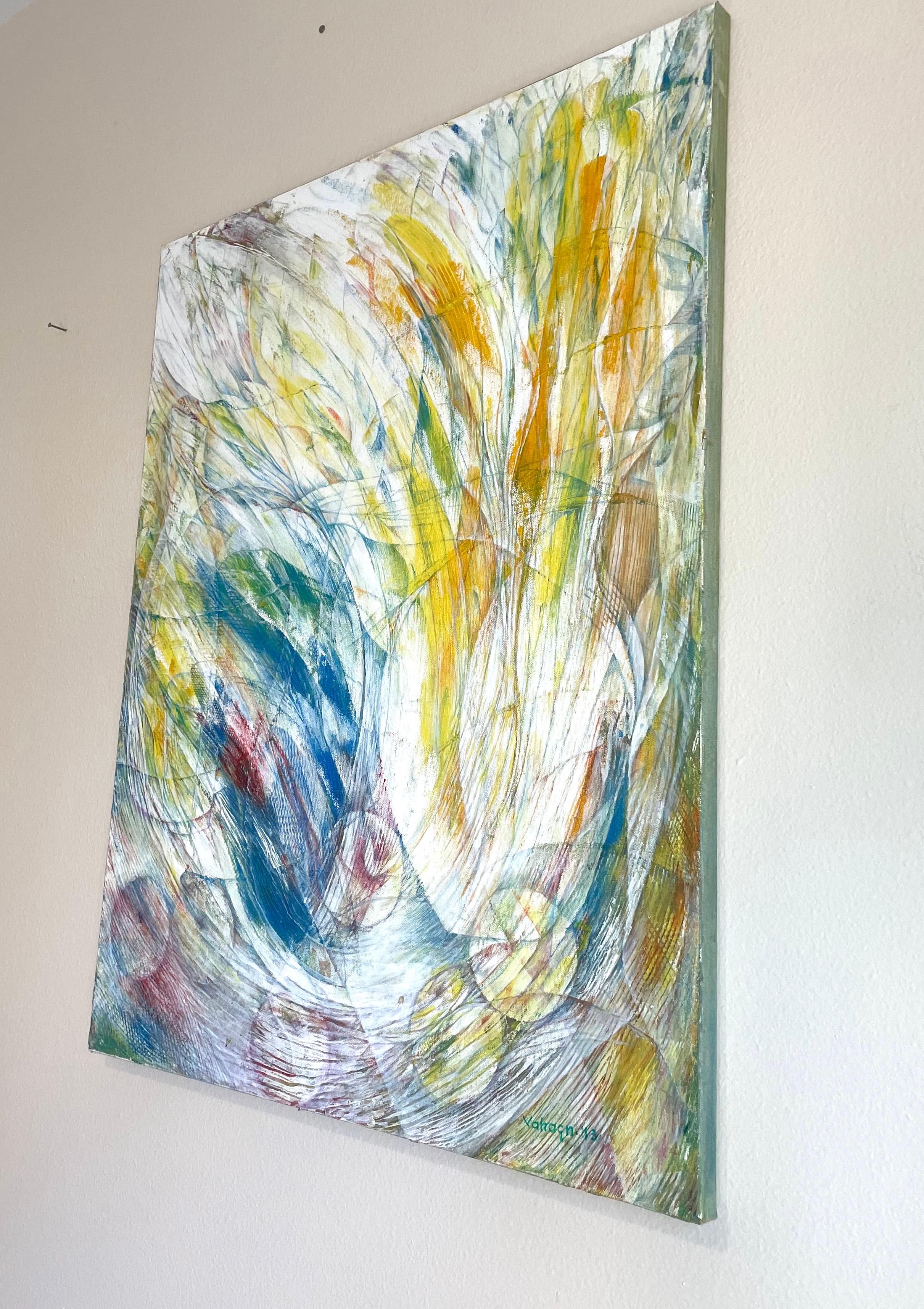 Von Sommer bis Herbst, Abstrakt, Original-Ölgemälde in Öl, hängefertig – Painting von Vahagn Ghaltaghchyan