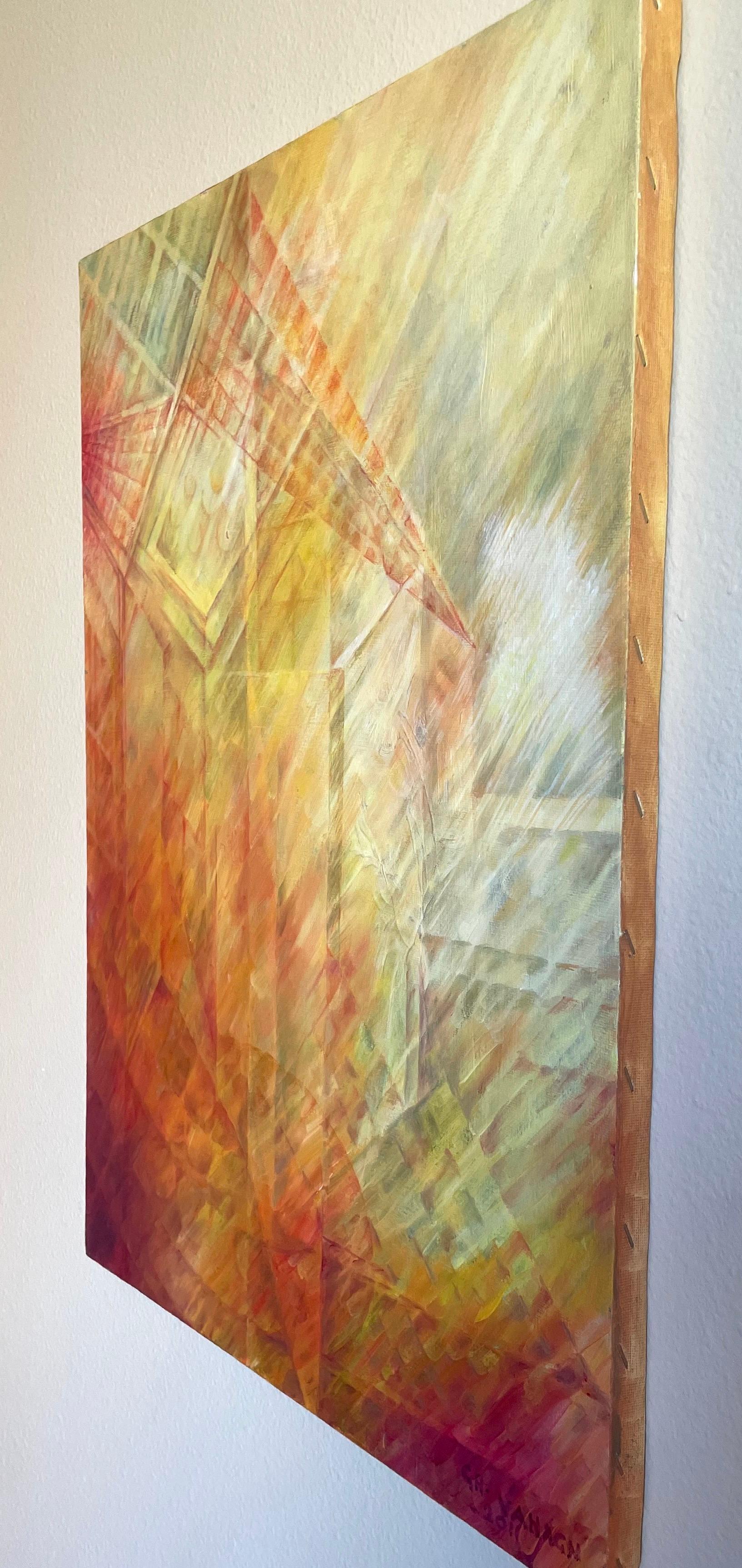 Home, Abstract Art, Original oil Painting, Ready to Hang - Brown Abstract Painting by Vahagn Ghaltaghchyan