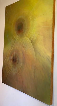 Marire un fils, figuratif abstrait, peinture à l'huile originale, prête à être accrochée