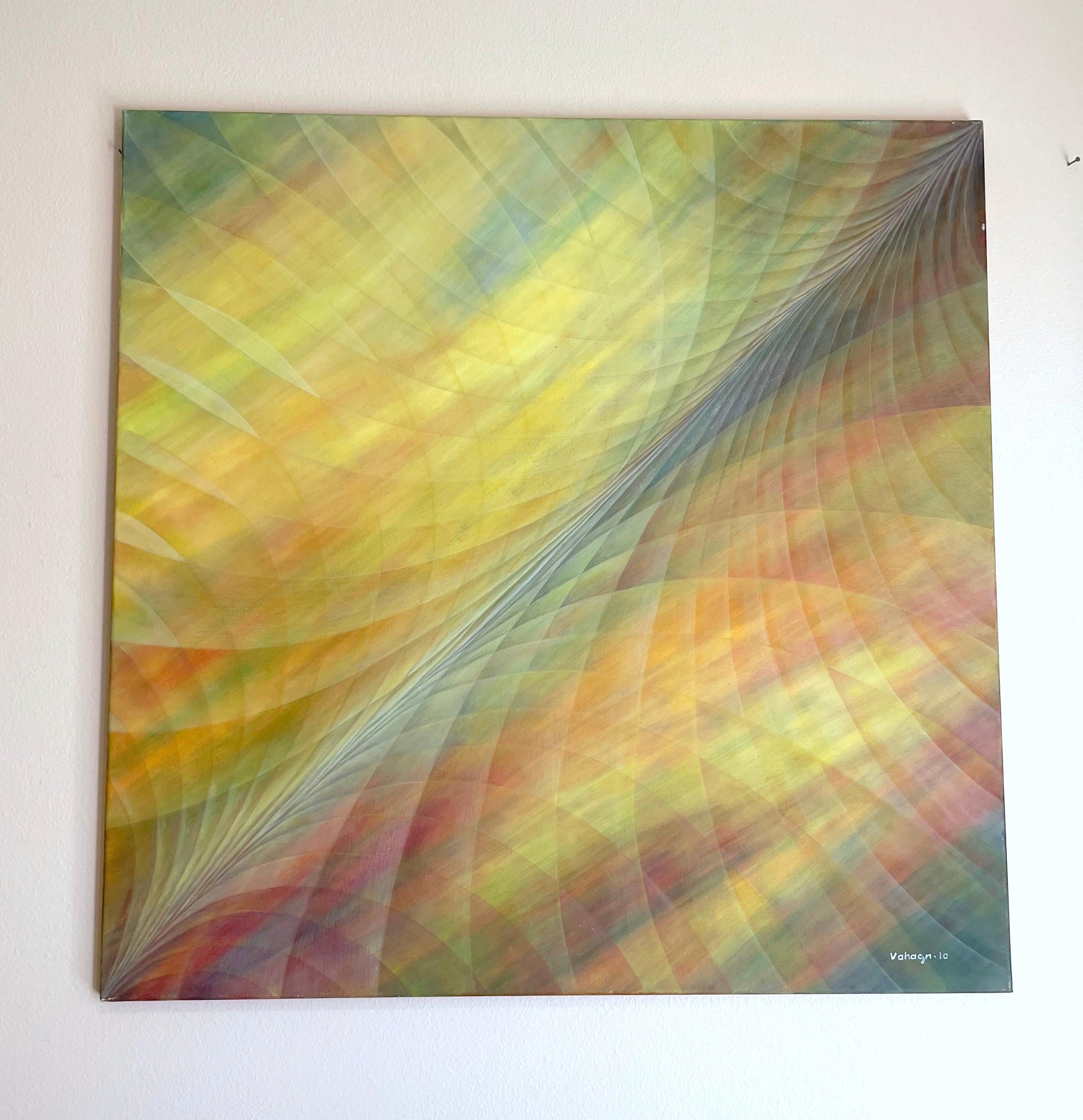 Montagna della Bibbia, Astratto, Pittura ad olio originale, pronta da appendere - Abstract Painting Marrone di Vahagn Ghaltaghchyan