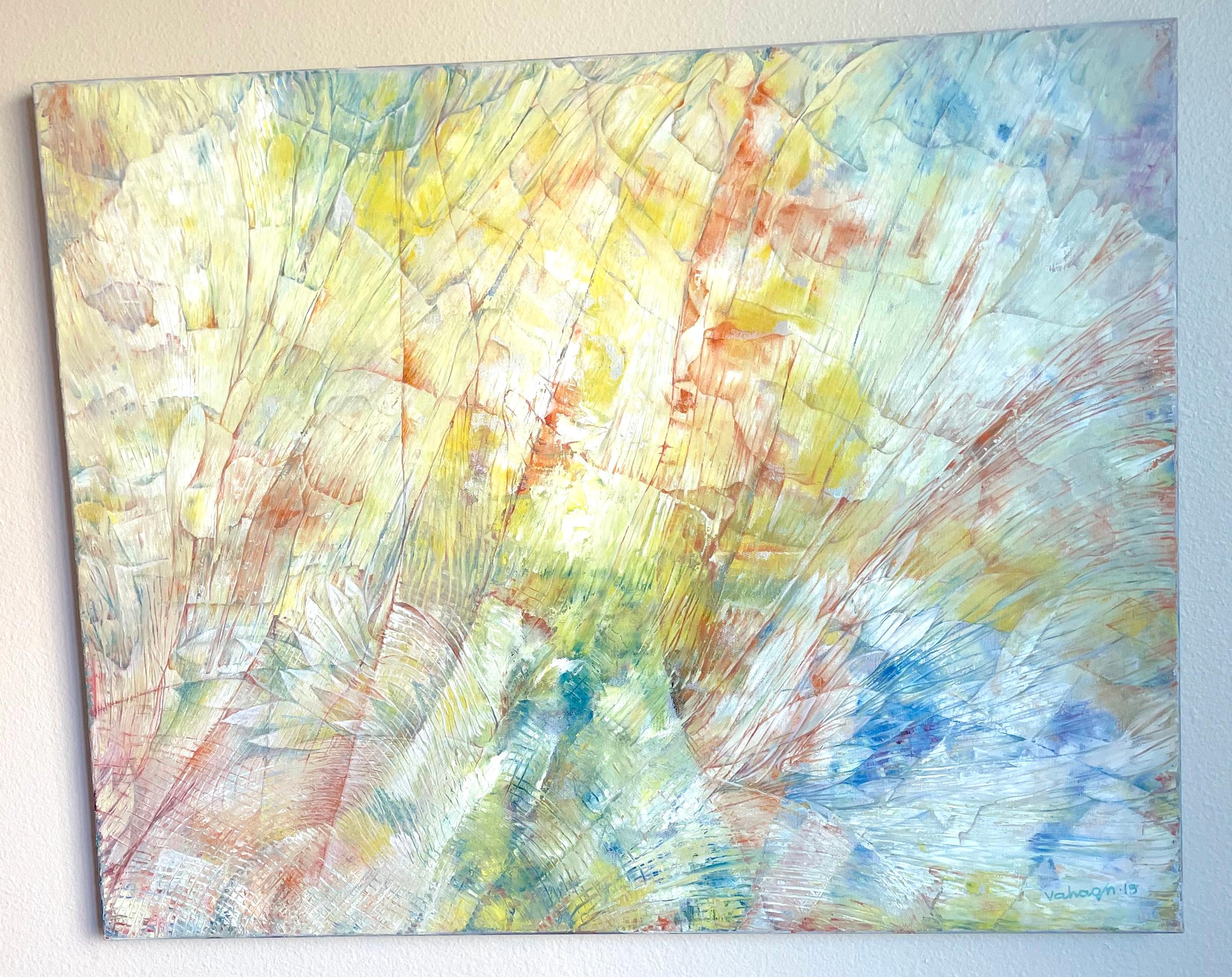 New Beginnings, Abstract Art, Original oil Painting, Ready to Hang For Sale 1