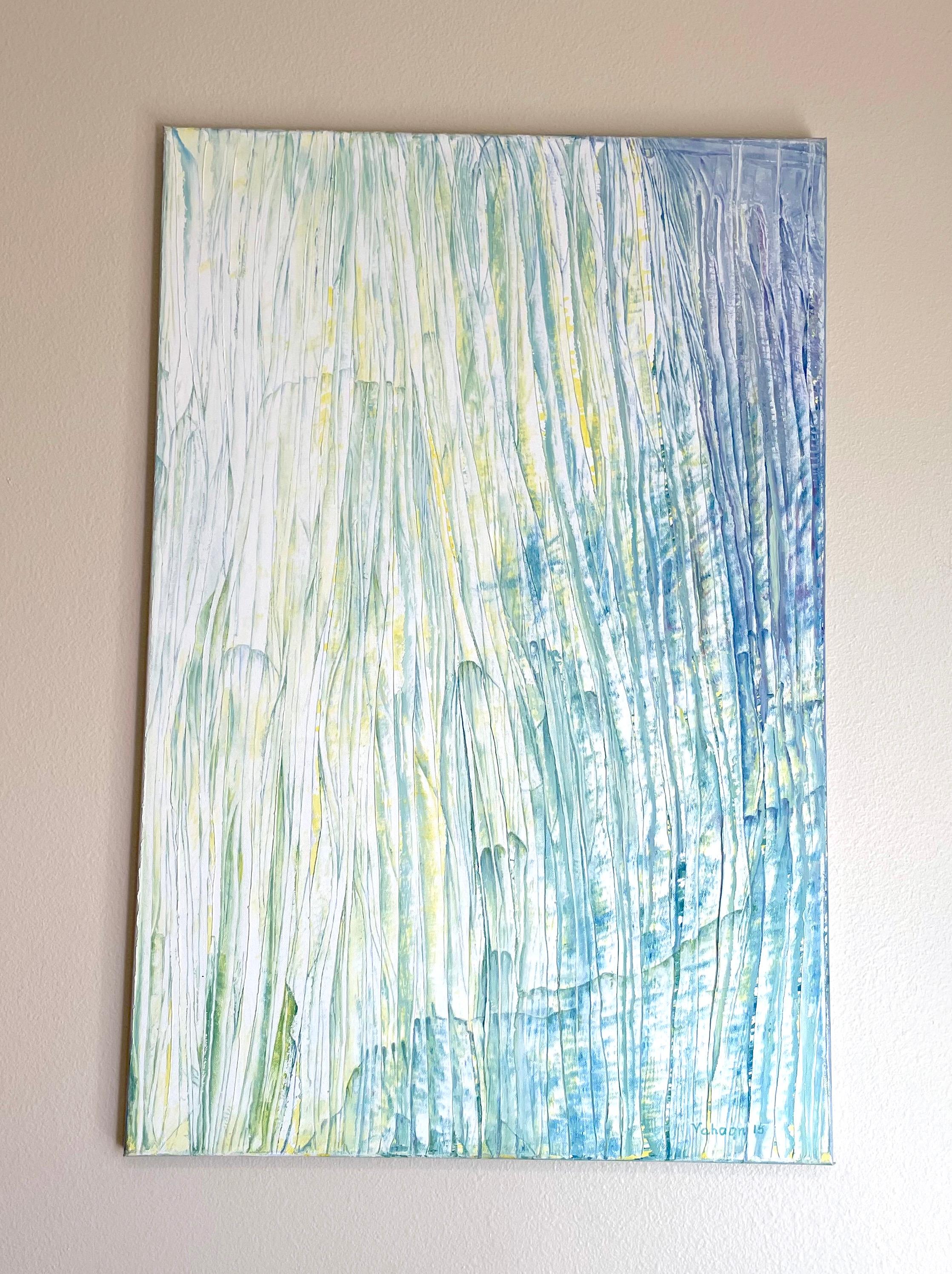 Rock Symphony, Abstrakt, Original-Ölgemälde, hängefertig (Blau), Abstract Painting, von Vahagn Ghaltaghchyan