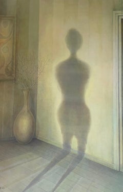 Ombra, Arte figurativa astratta, Pittura a olio originale, pronta da appendere