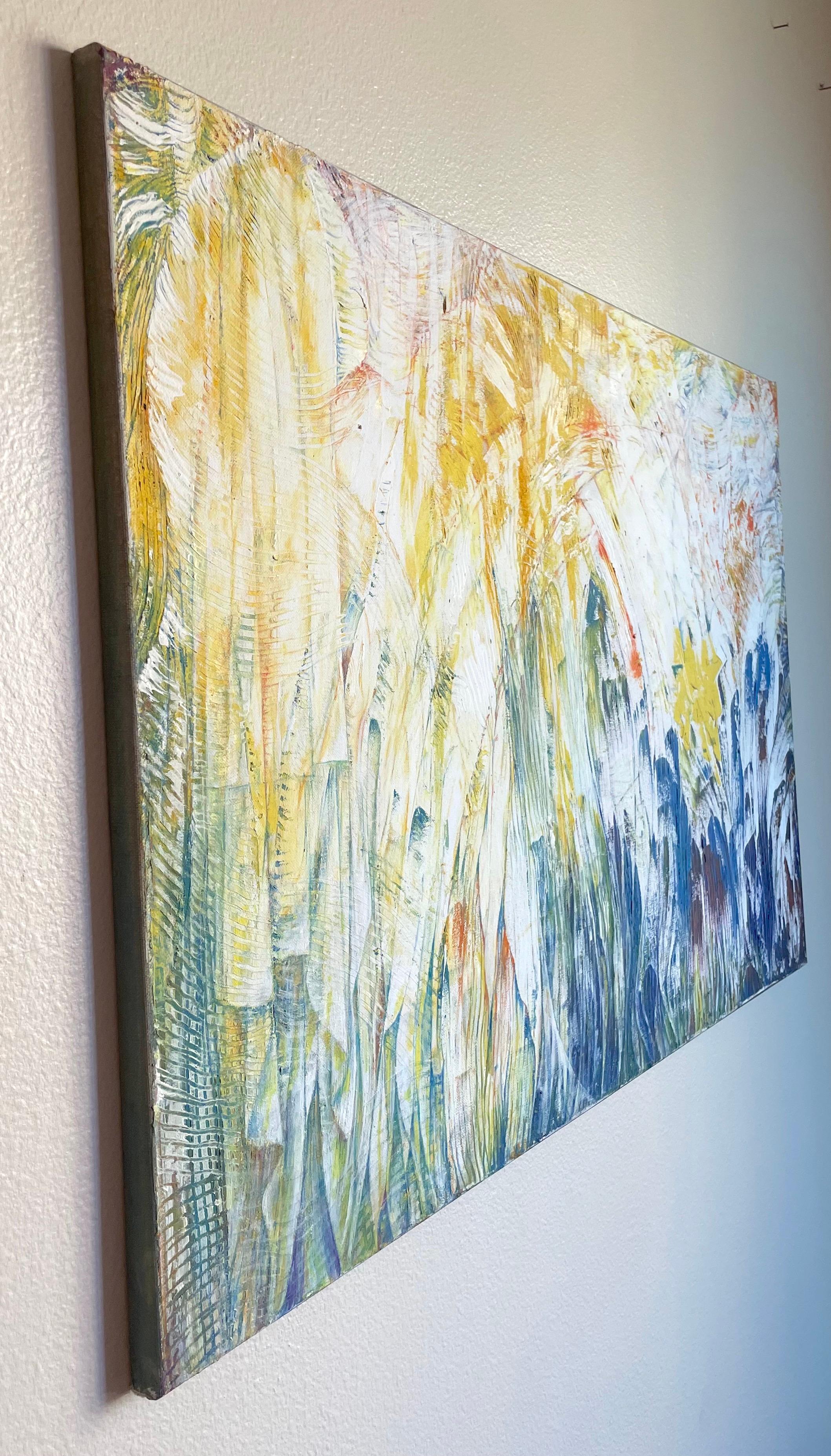 Spring Fields, Abstract, Original oil Painting, Ready to Hang For Sale 1