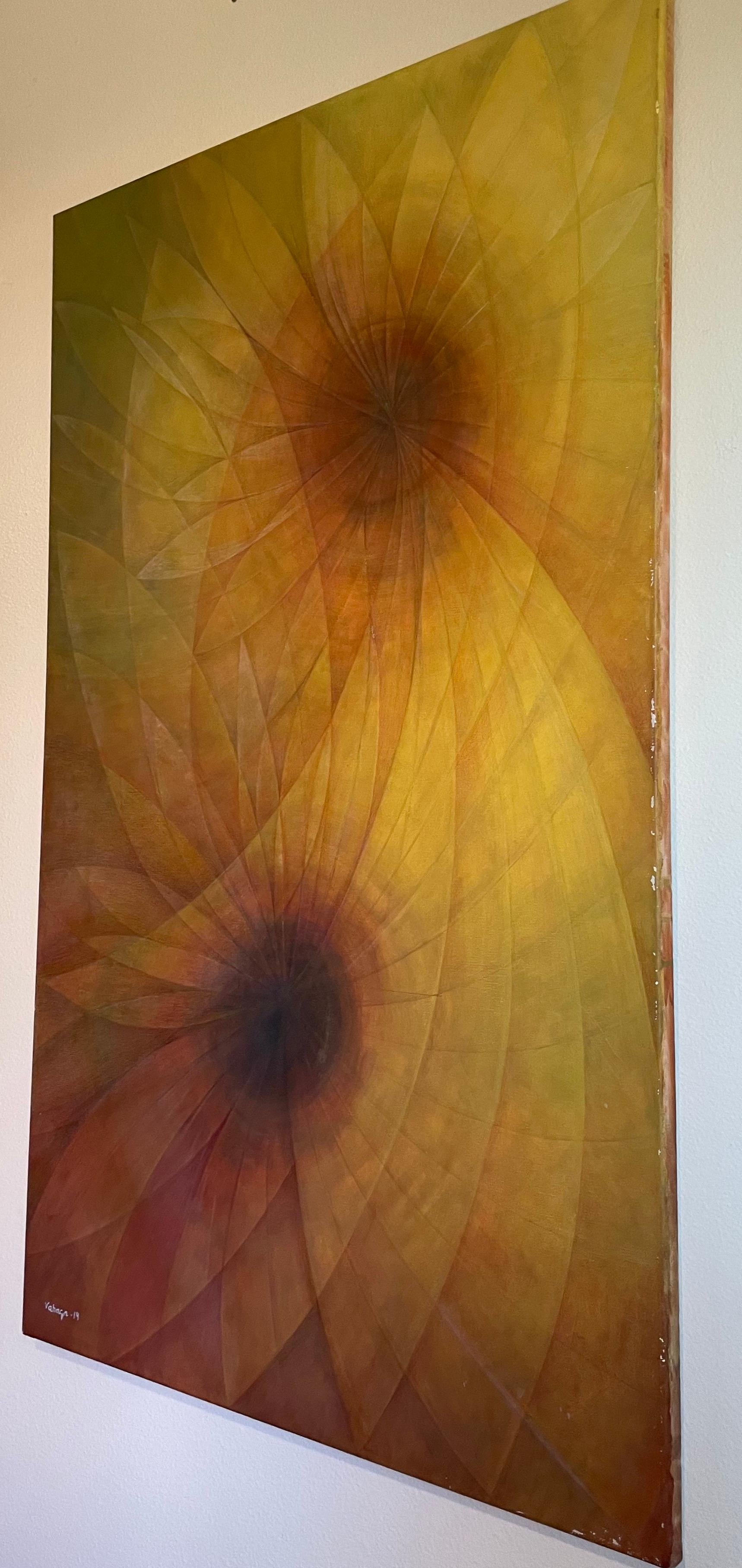 Sunflower, peinture à l'huile abstraite originale, prête à être accrochée - Impressionnisme Painting par Vahagn Ghaltaghchyan