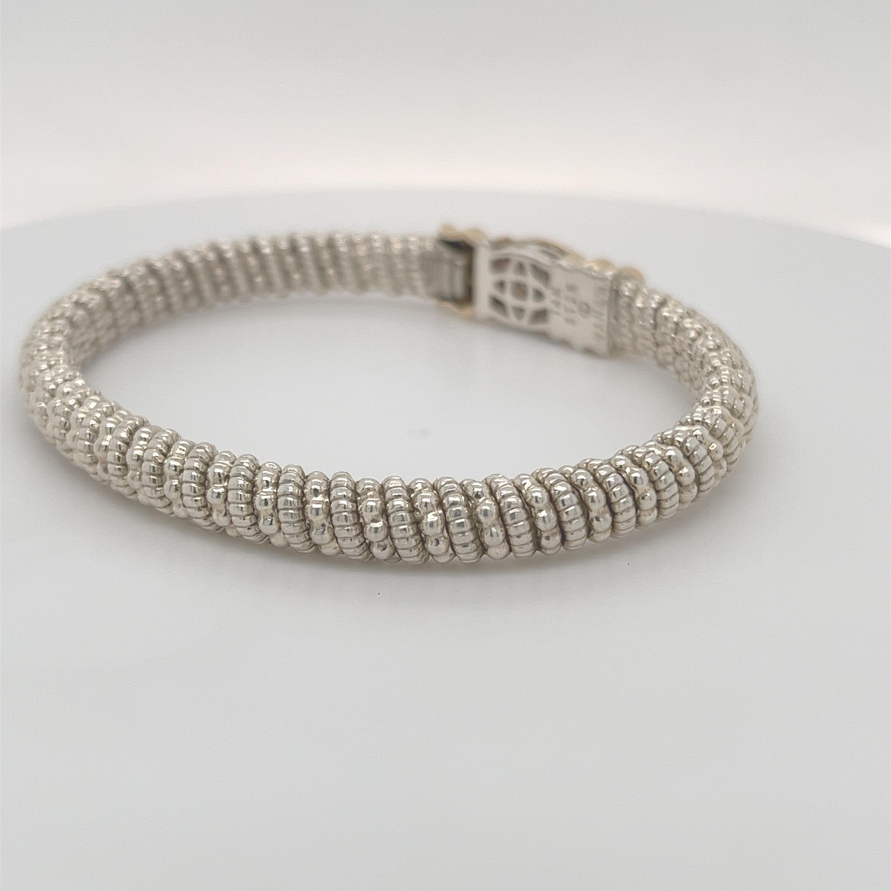 Vahan Hidden Clasp Bangle Diamonds in 14K Yellow Gold and Silver For Sale 10