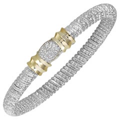 Vahan Hidden Clasp Bangle Diamonds in 14K Yellow Gold and Silver
