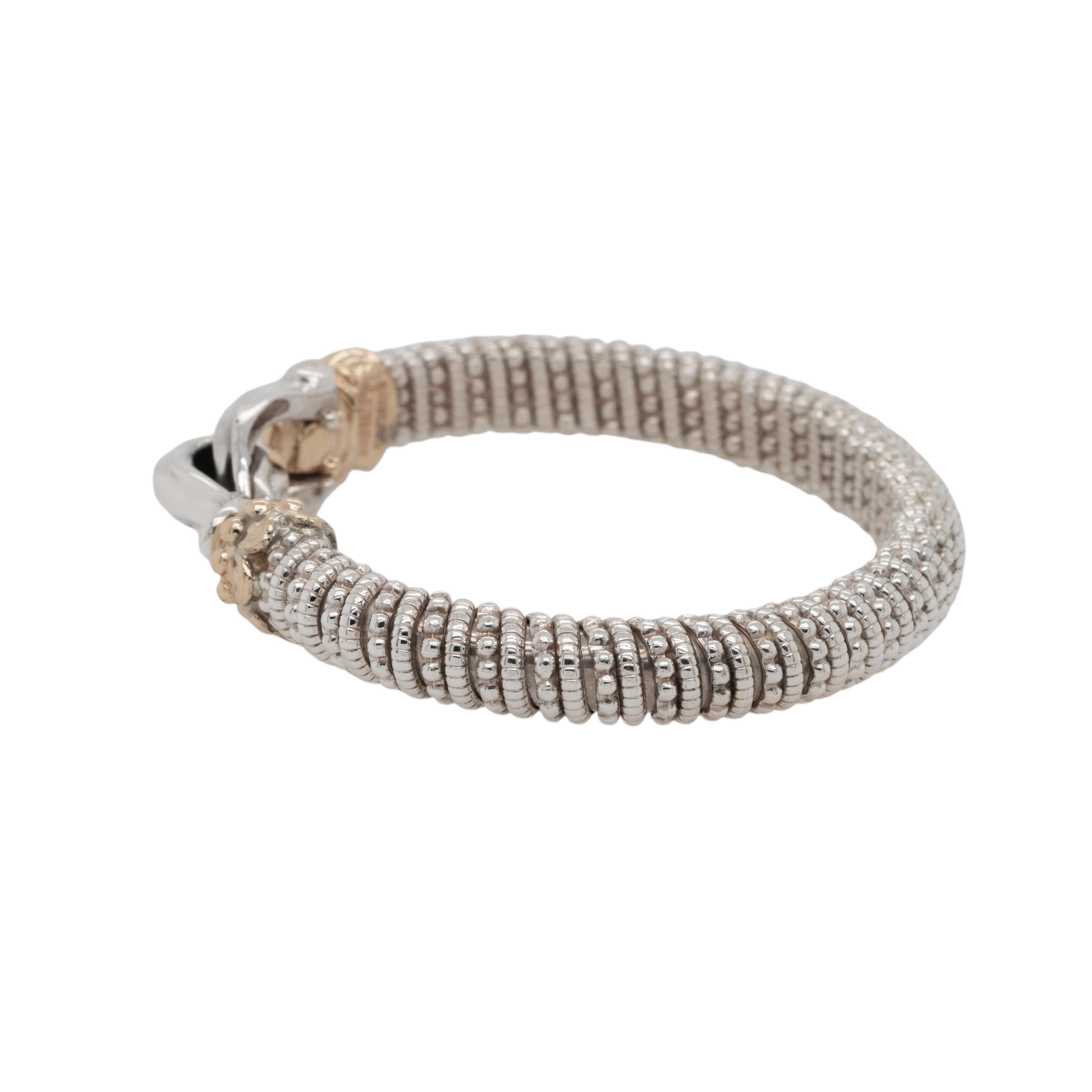 Vahan Sterling Silber geflochtener Hakenverschluss Armspange Armband im Zustand „Hervorragend“ in Boca Raton, FL