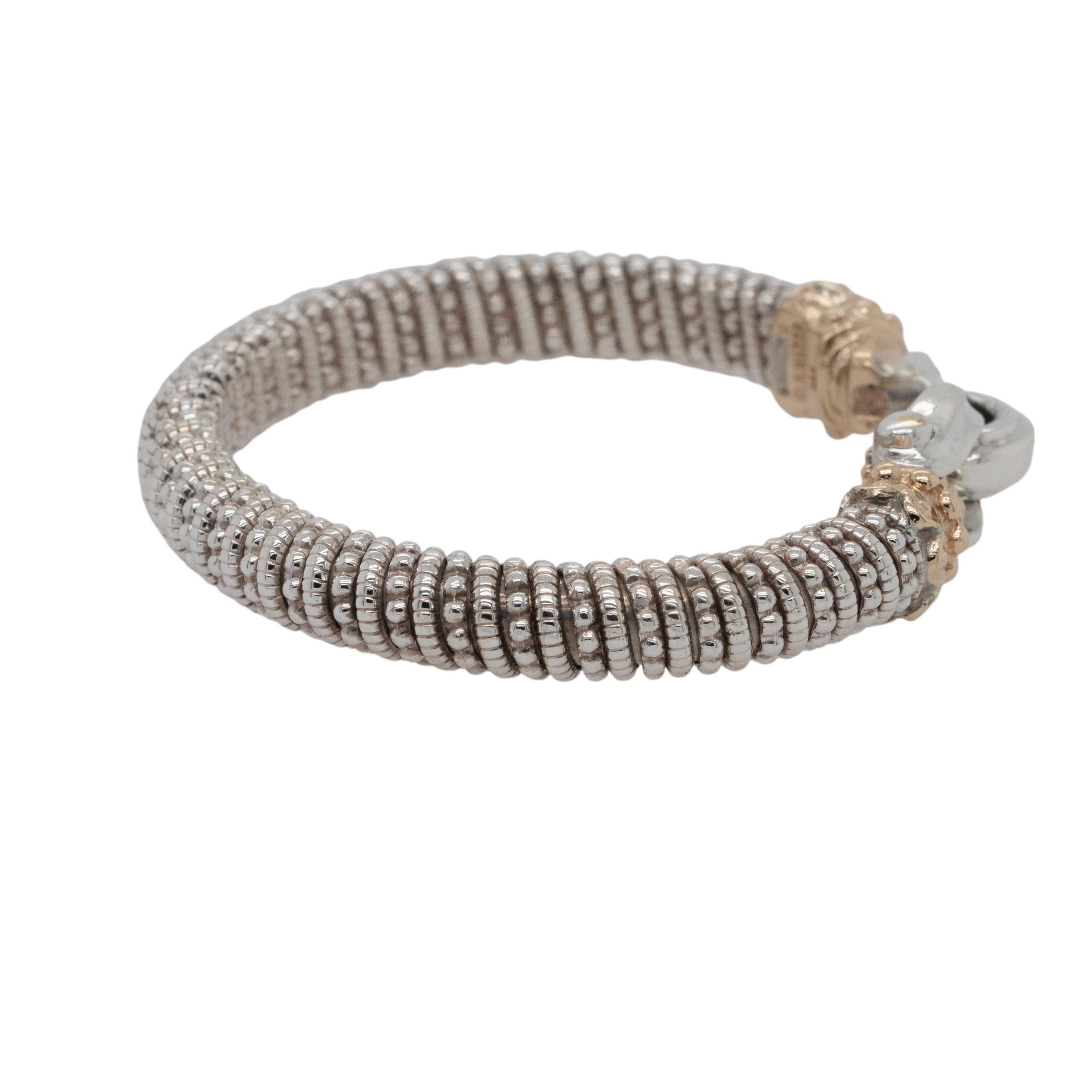 Vahan Sterling Silber geflochtener Hakenverschluss Armspange Armband für Damen oder Herren