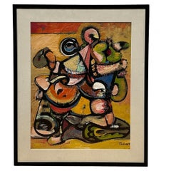 "Compositions" Multicolor Oil Painting by Vahan Yervandyan
