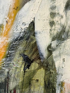 Gelbes und schwarzes abstraktes Gemälde von Vahan