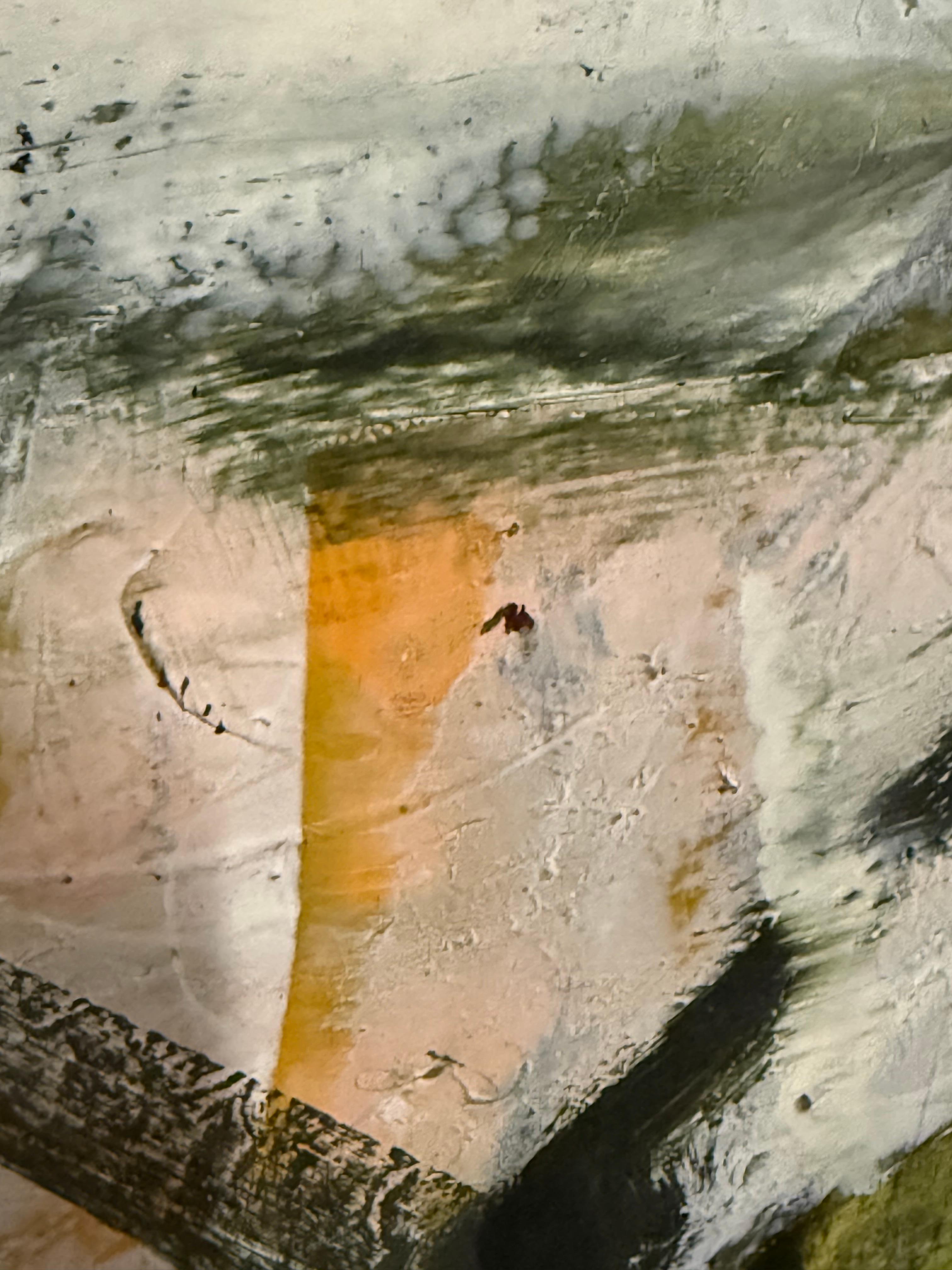 Pintura abstracta amarilla y negra de Vahan - Abstract Painting Beige de Vahan Yervandyan