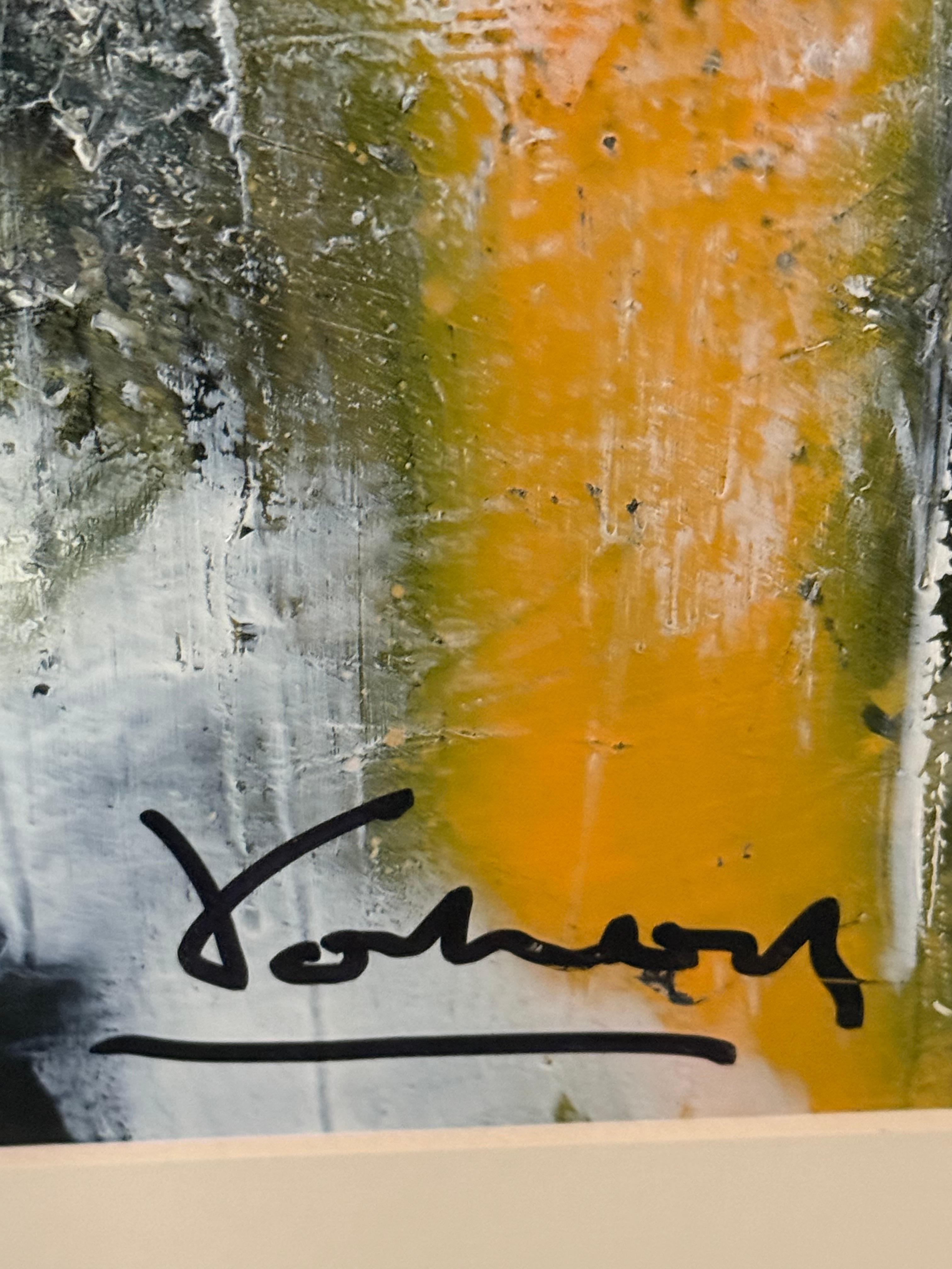 Pintura abstracta amarilla y negra de Vahan en venta 1